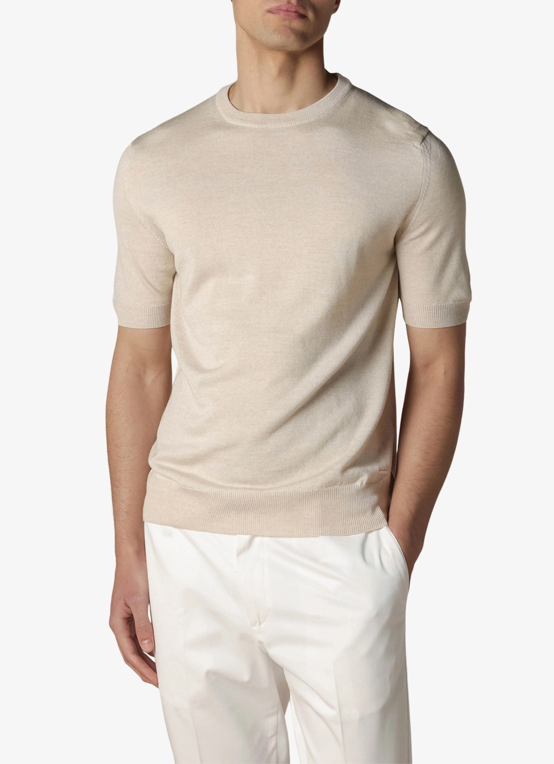 Aurélien T-shirt van merino wol - detail 2 light beige-271