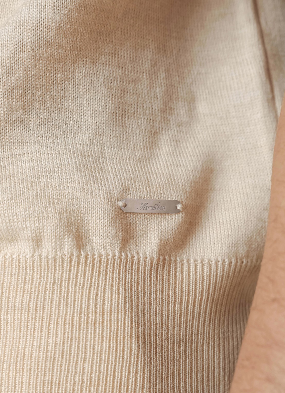 Aurélien T-shirt van merino wol - detail 4 light beige-271