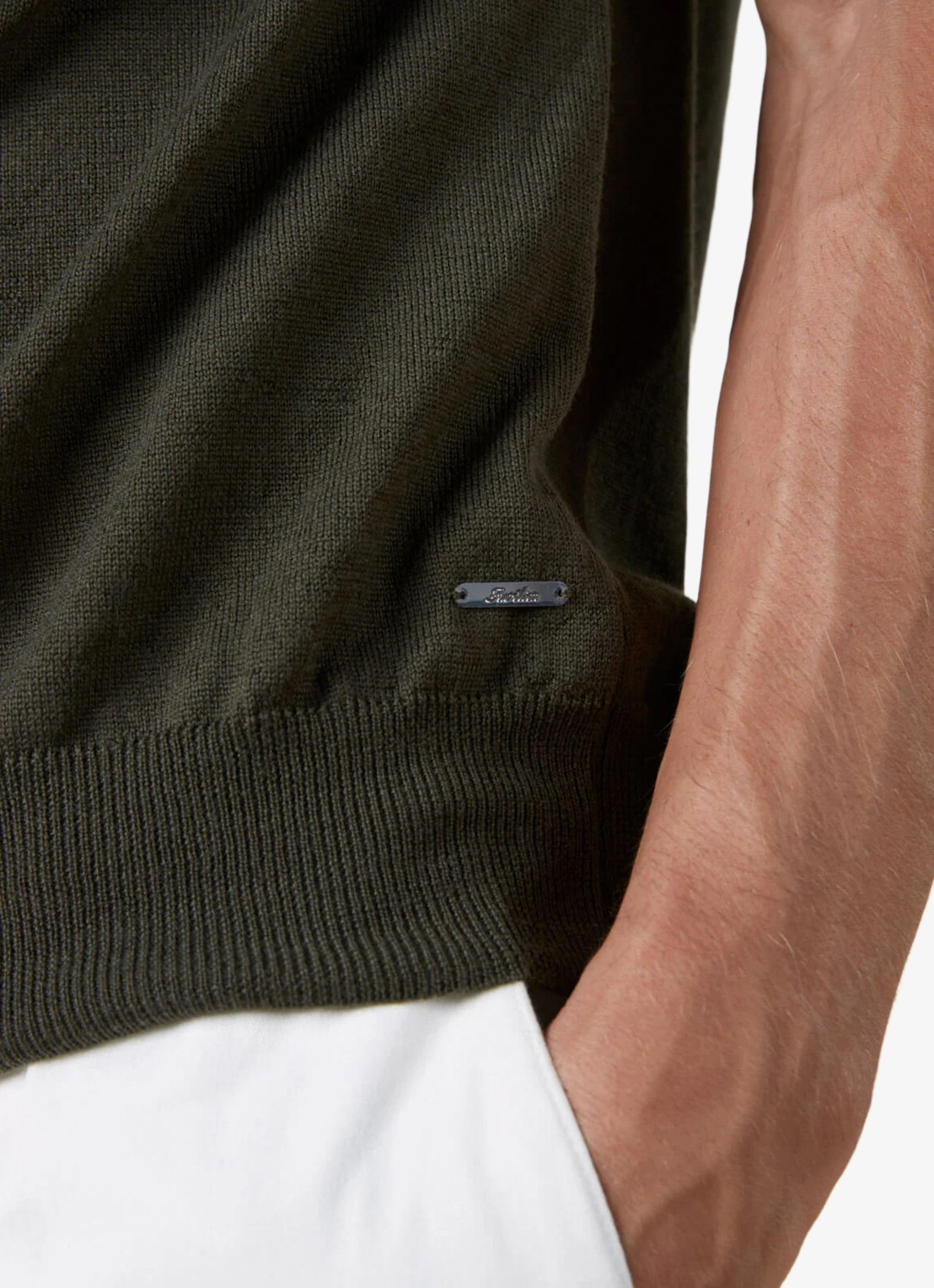 Aurélien T-shirt van merino wol - detail 5 olive-300
