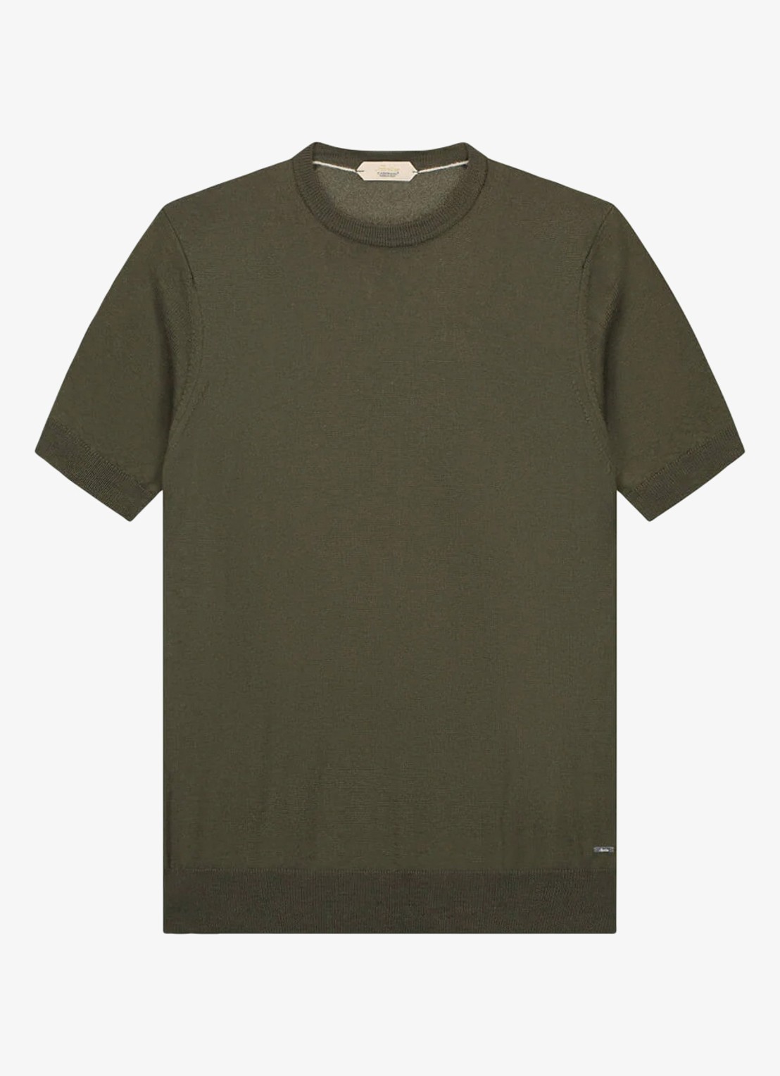Aurélien T-shirt van merino wol - voorkant 4 olijfgroen