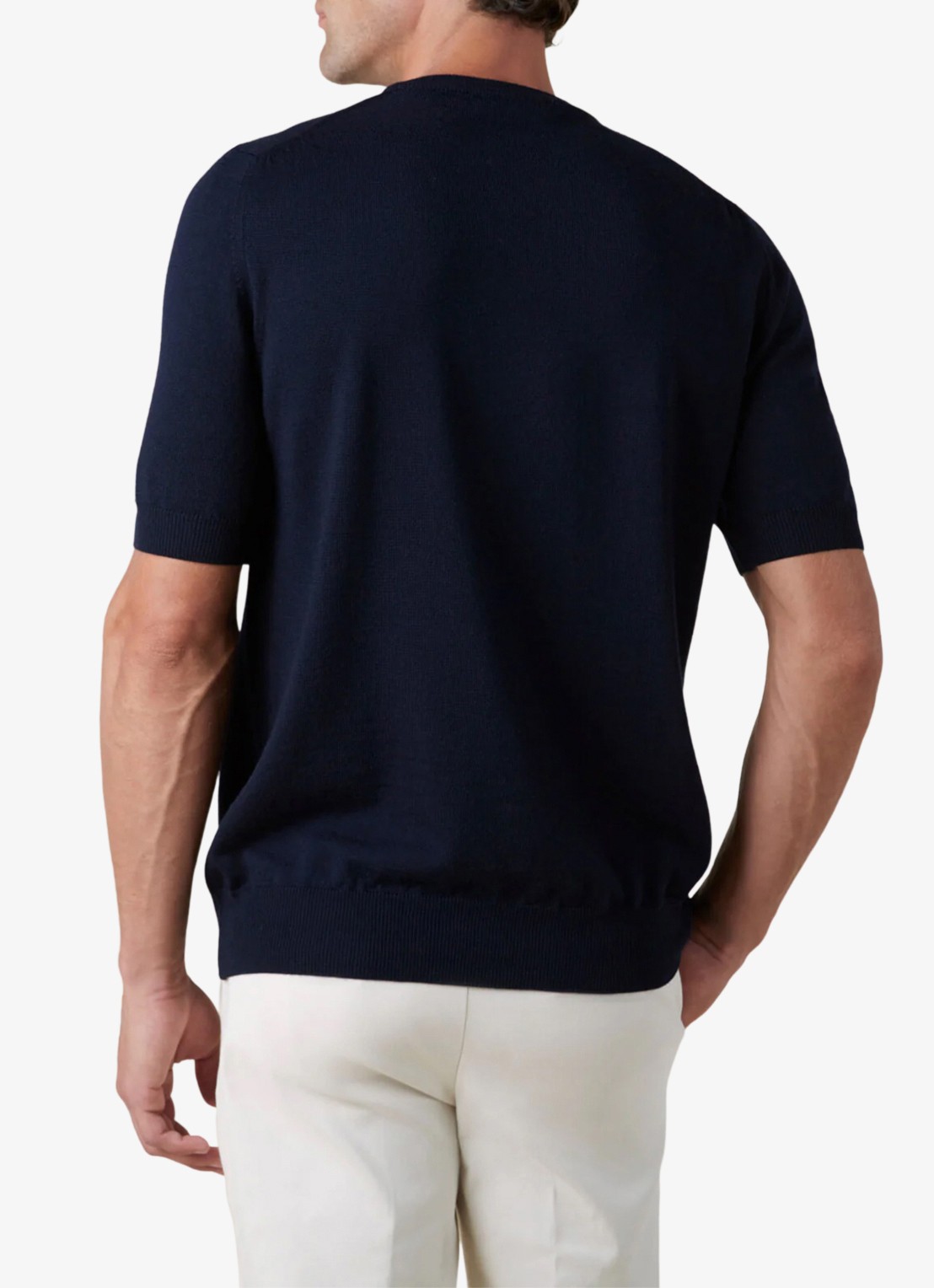 Aurélien T-shirt van merino wol - achterkant 4 navy-410