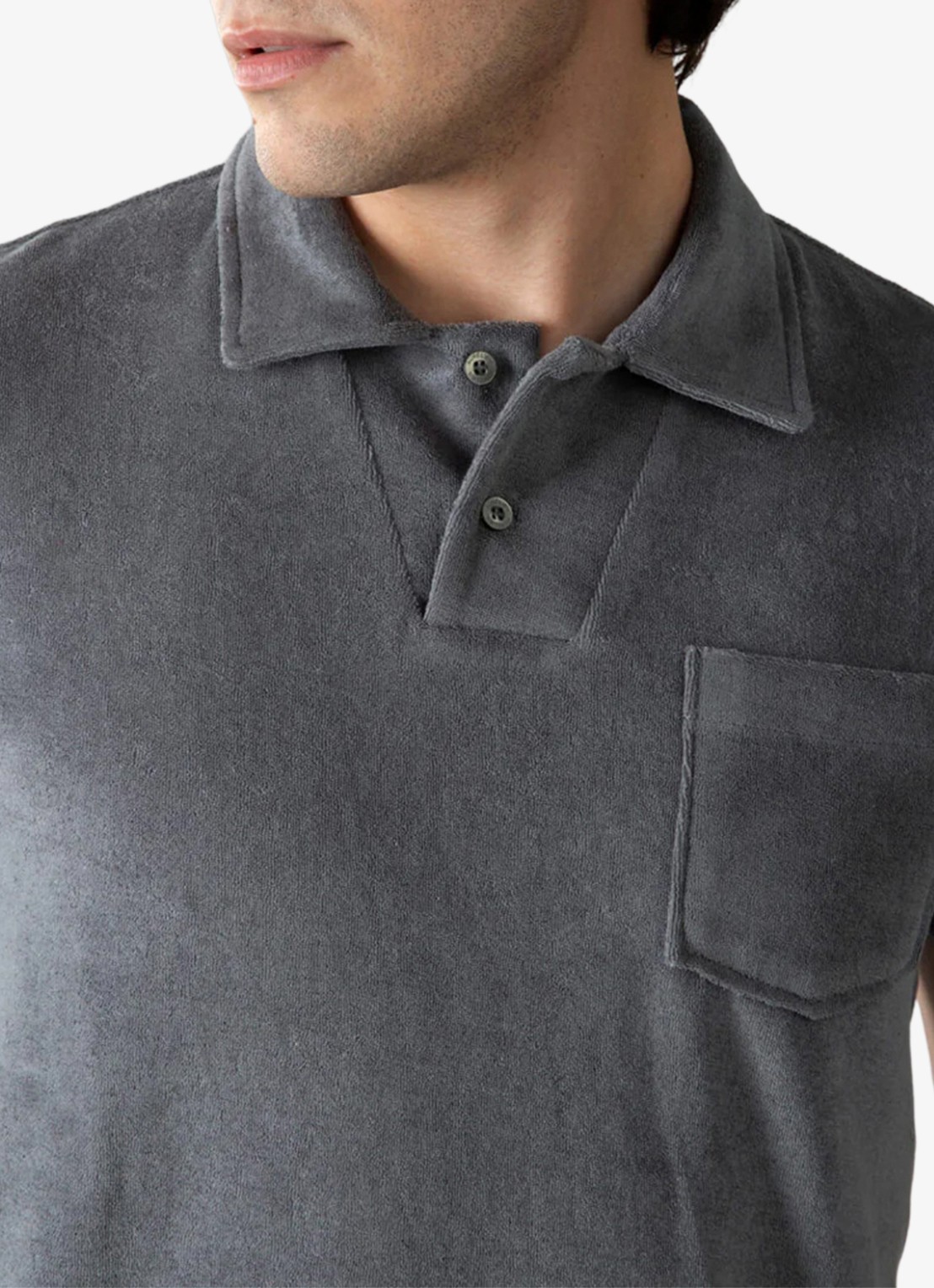 Aurélien Terry regular fit polo van badstof - detail 4 dark grey-21