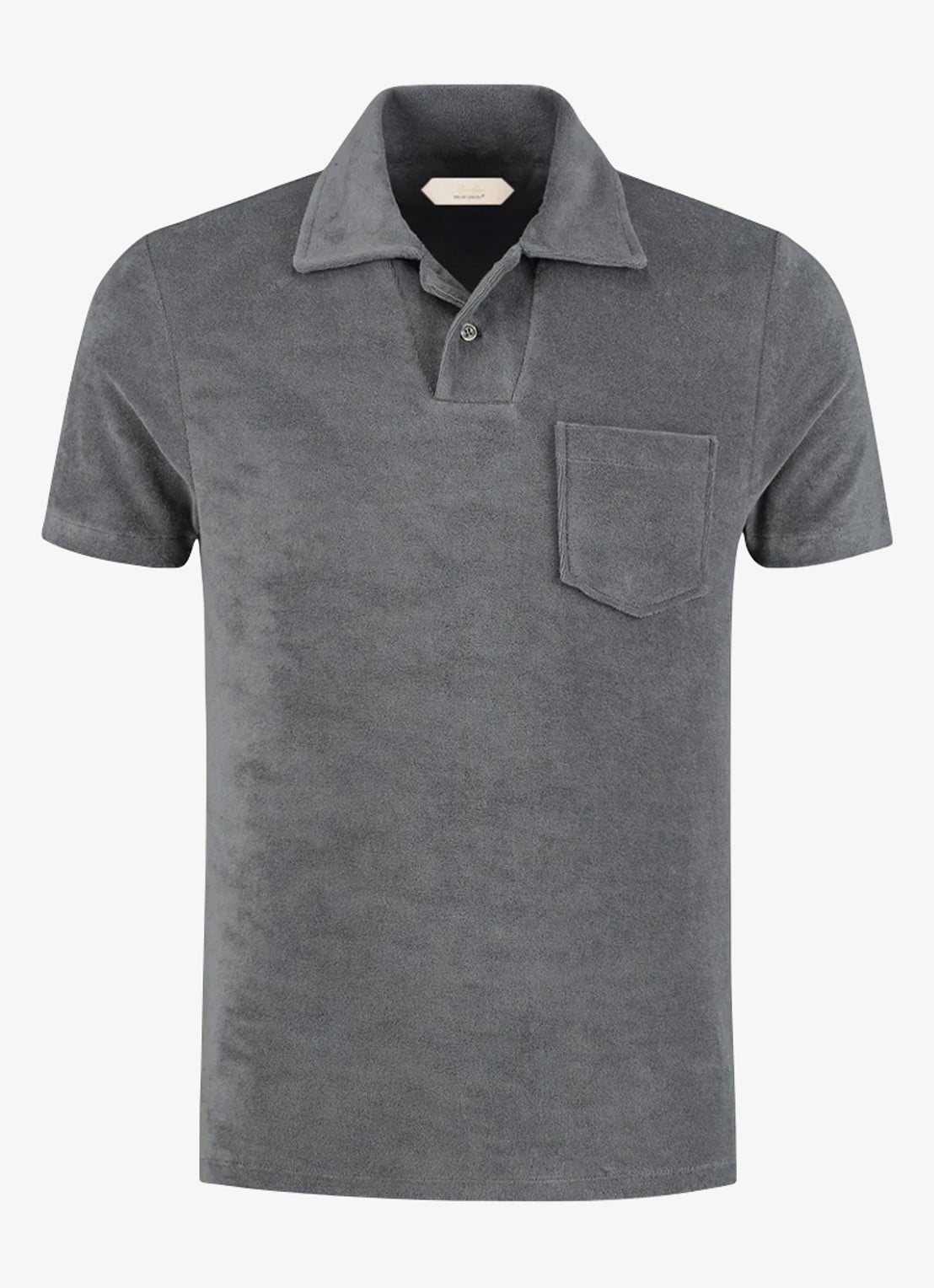 Aurélien Terry regular fit polo van badstof - voorkant 5 chocolate-201 / bruin