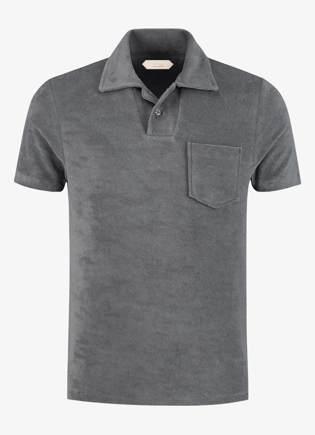 Aurélien Terry regular fit polo van badstof - voorkant 5 dark grey-21