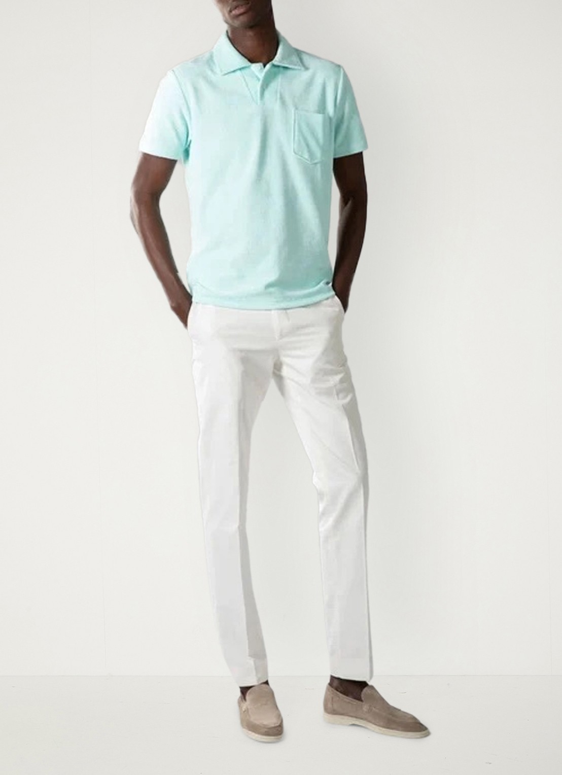 Aurélien Terry regular fit polo van badstof - voorkant 6 mint-346