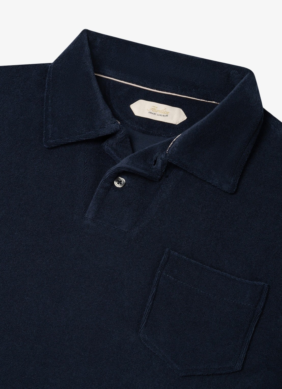 Aurélien Terry regular fit polo van badstof - detail 5 donkerblauw