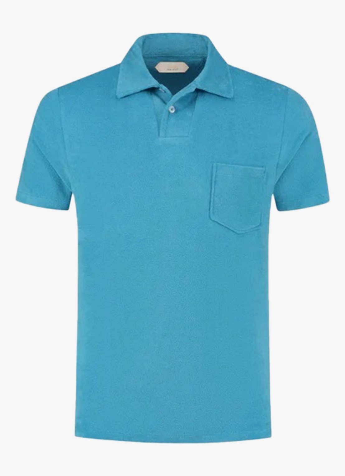 Aurélien Terry regular fit polo van badstof - voorkant ocean blue-448