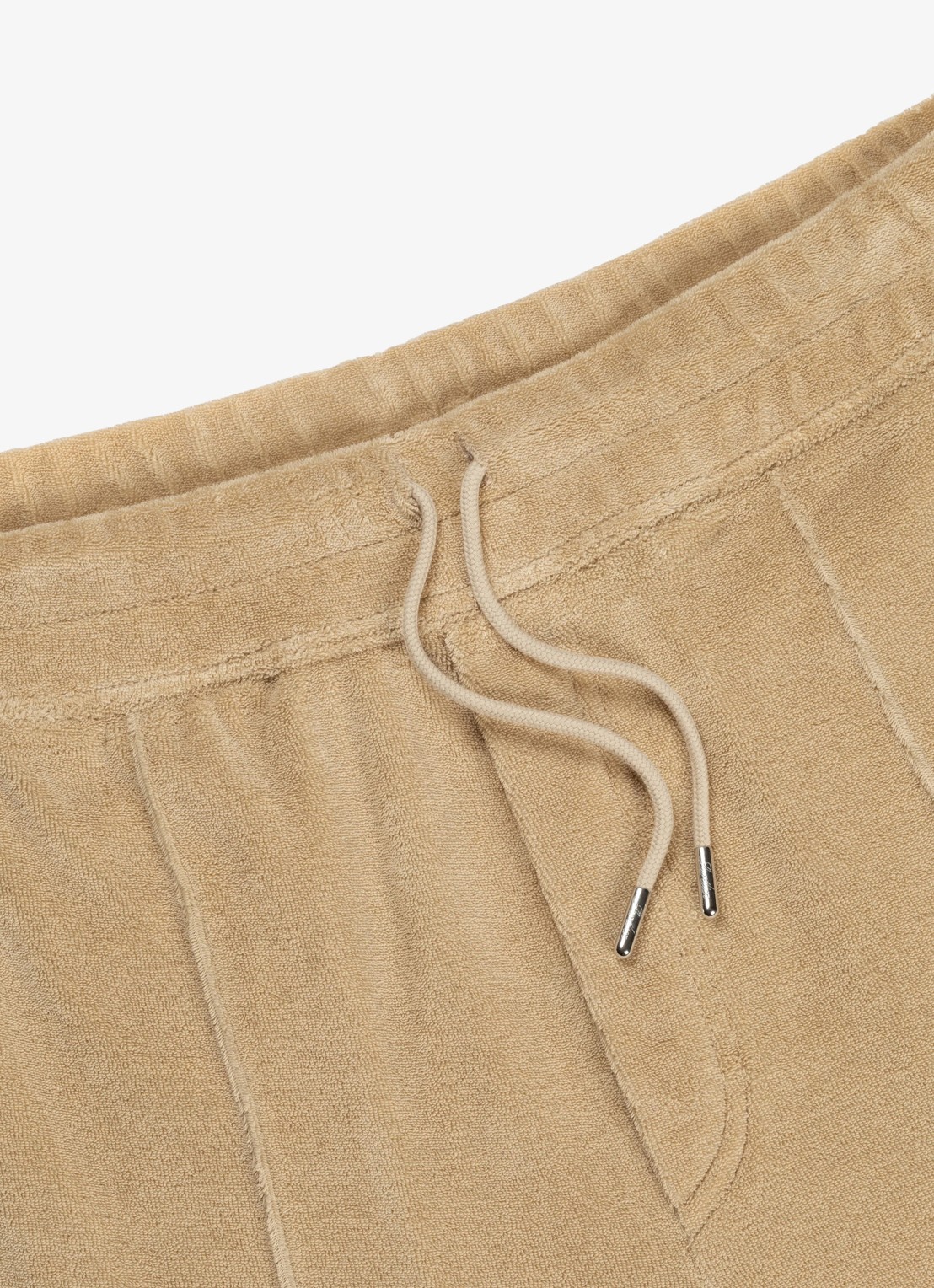 Aurélien Terry straight fit korte broek van badstof - detail 2 beige-260