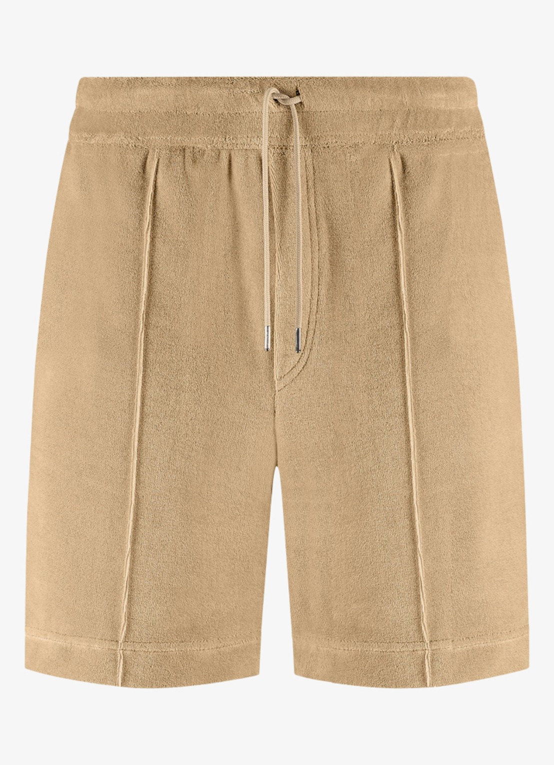 Aurélien Terry straight fit korte broek van badstof - voorkant 3 beige