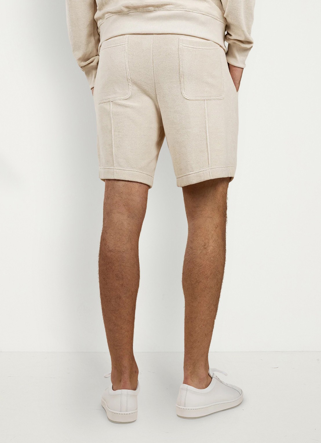 Aurélien Terry straight fit korte broek van badstof - achterkant shell-101