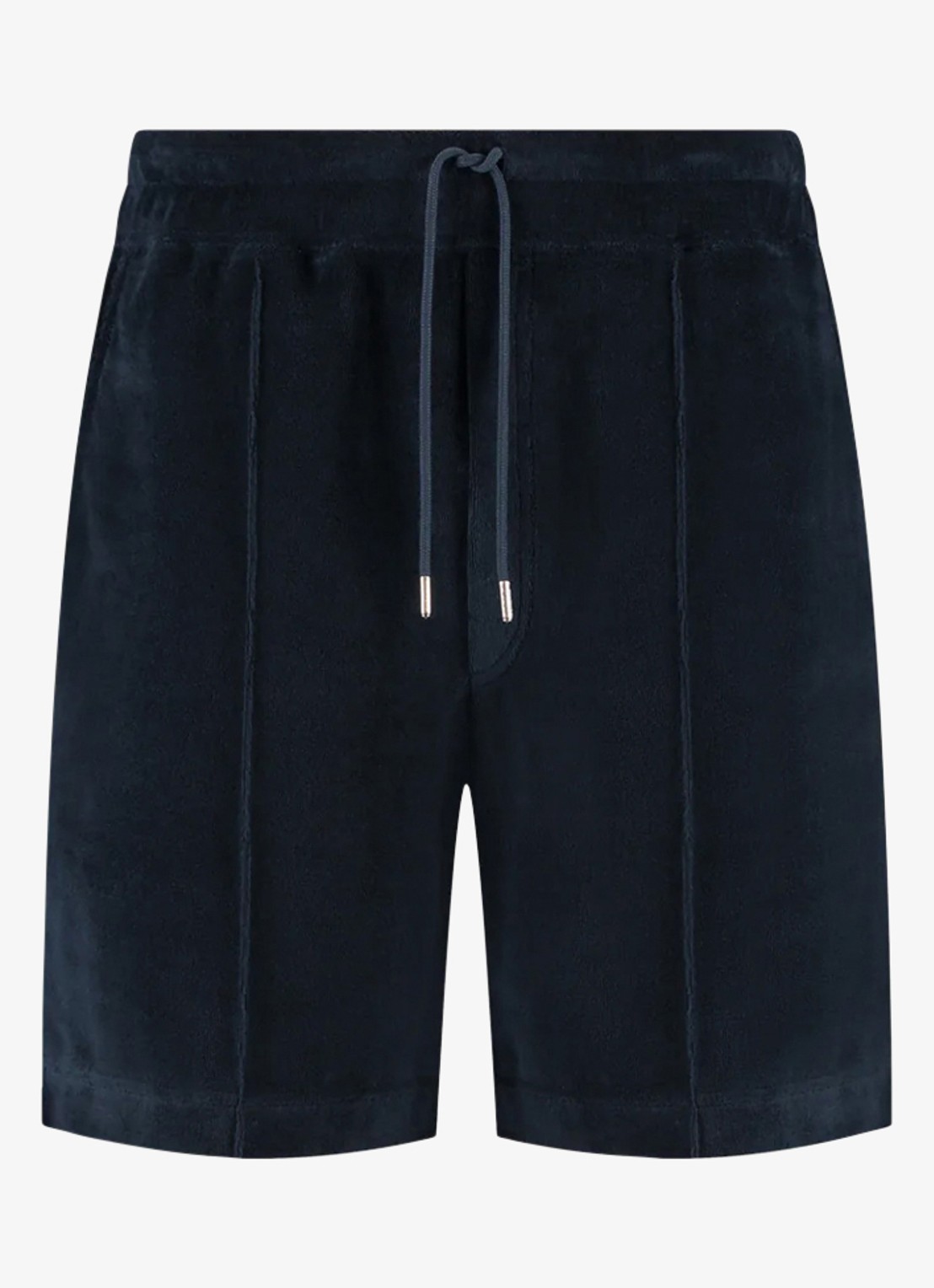 Aurélien Terry straight fit korte broek van badstof - voorkant 3 navy-410