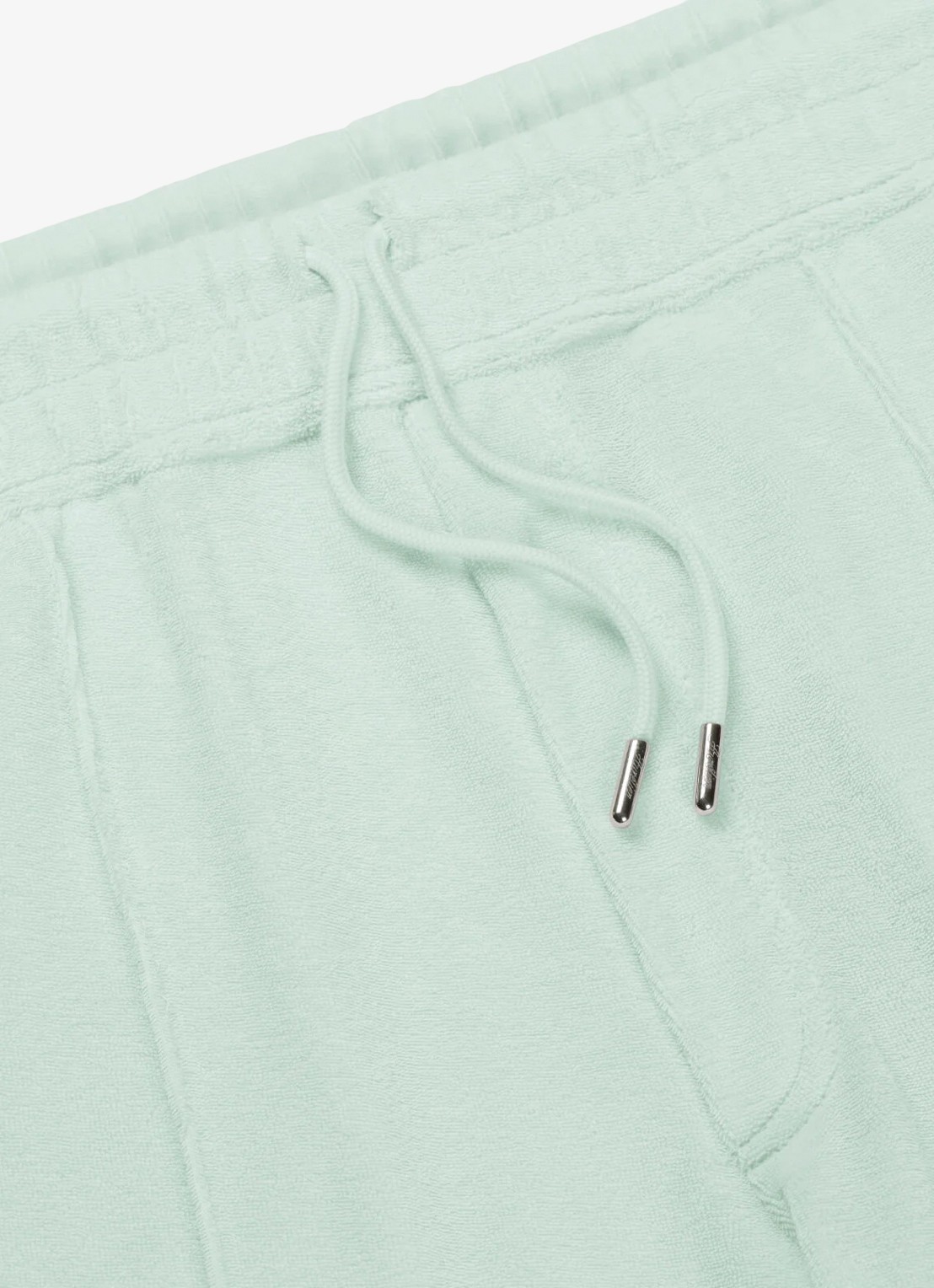 Aurélien Terry straight fit korte broek van badstof - detail 3 light aqua-456