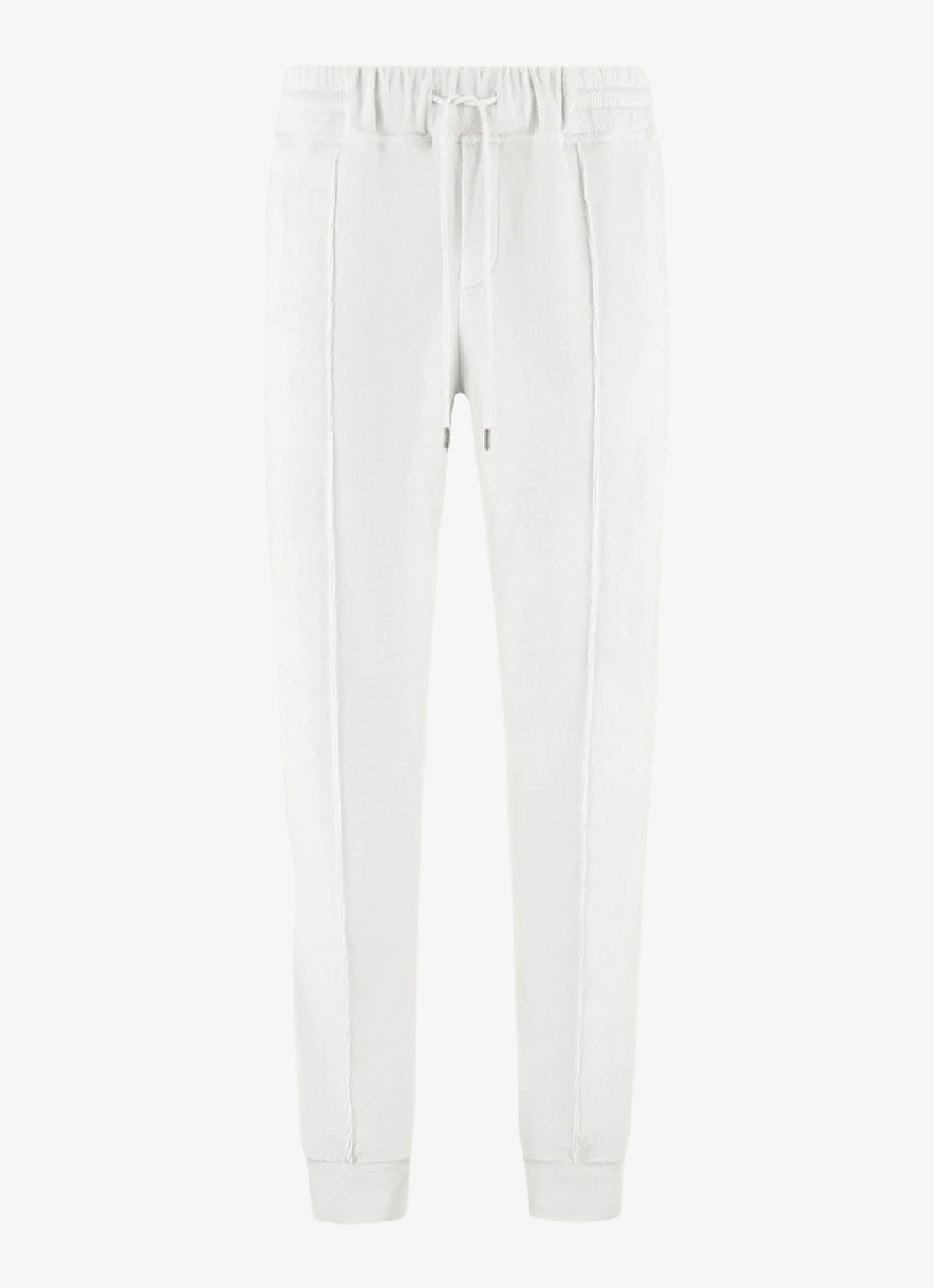 Aurélien Terry tapered fit pantalon van badstof - voorkant 2 petrol-460 / blauw