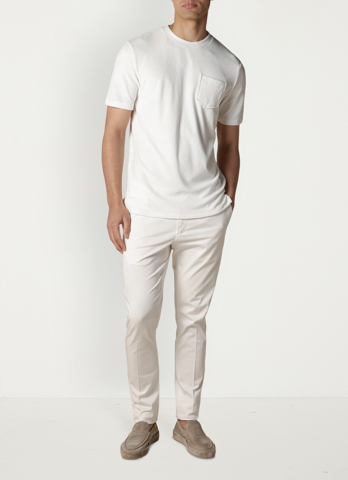Aurélien Terry Towelling T-Shirt - voorkant 7 white-110