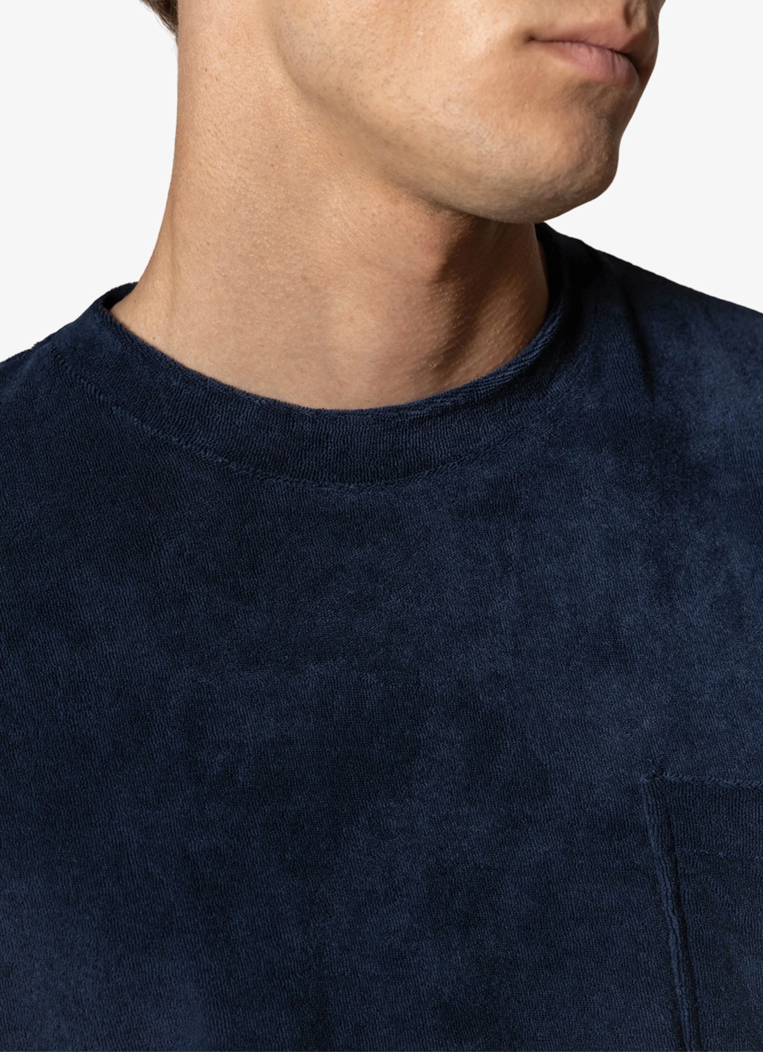 Aurélien Terry Towelling T-Shirt - detail 4 navy-410