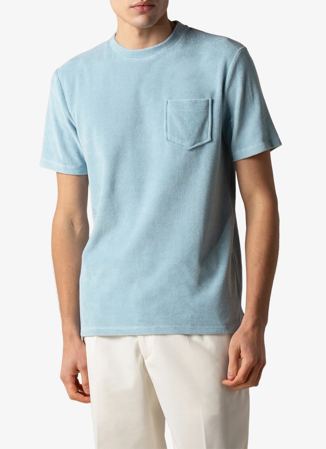 Aurélien Terry Towelling T-Shirt - detail blue turquoise-441