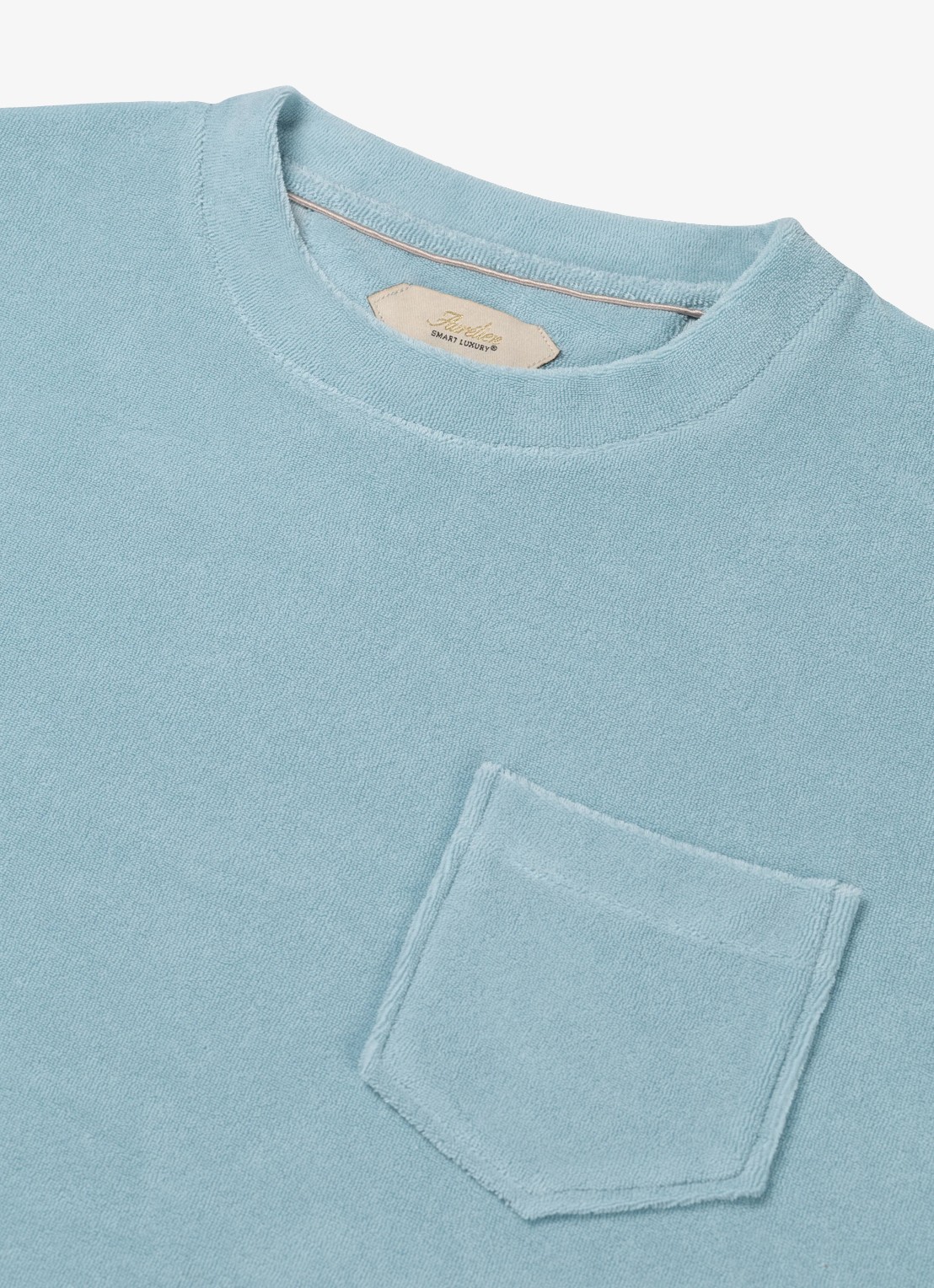 Aurélien Terry Towelling T-Shirt - detail 2 blue turquoise-441