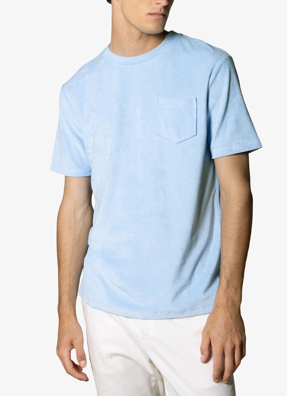 Aurélien Terry Towelling T-Shirt - detail light blue-450