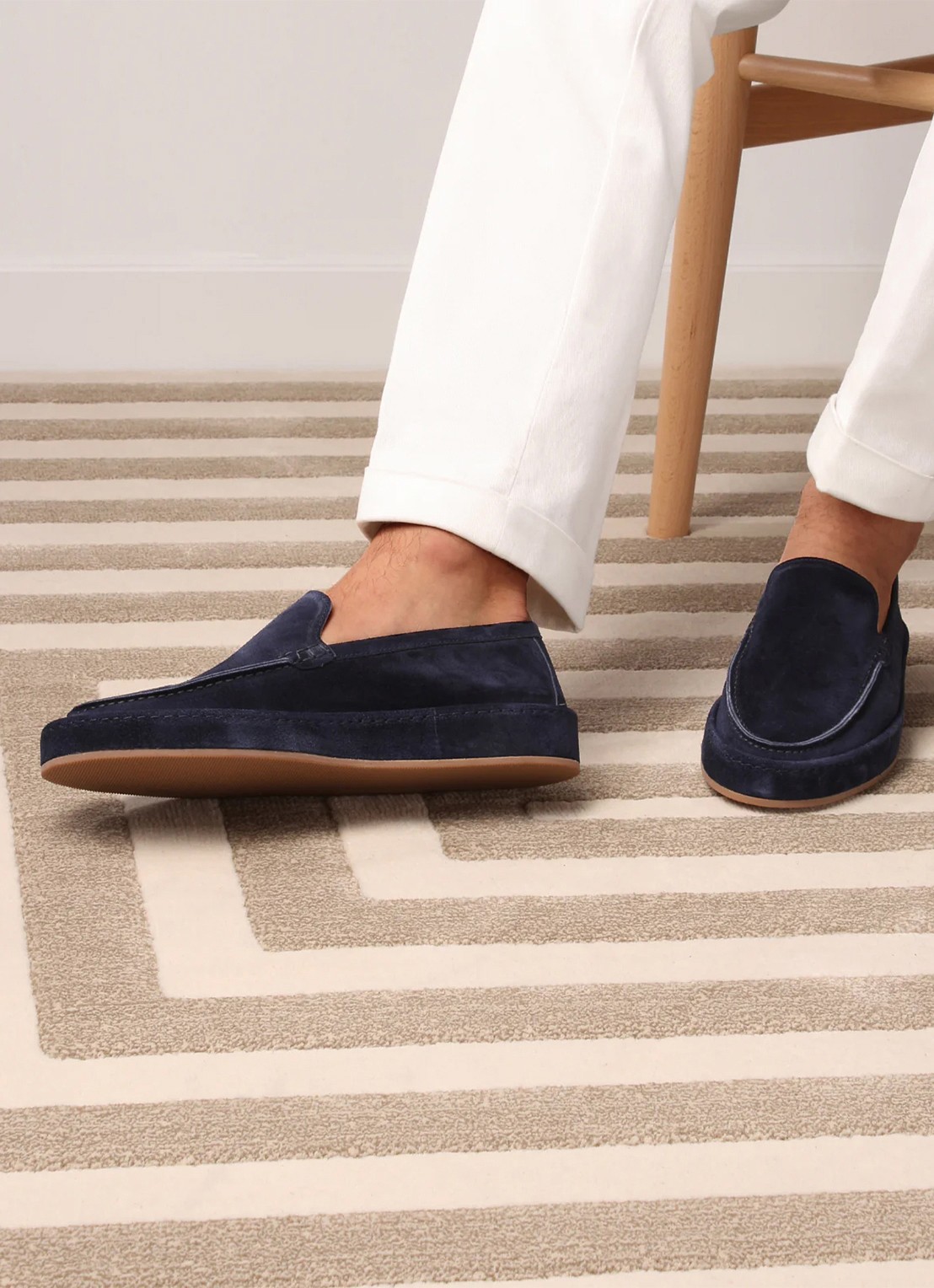 Aurélien Voyager loafer van suède - voorkant 6 dark navy-411 / blauw