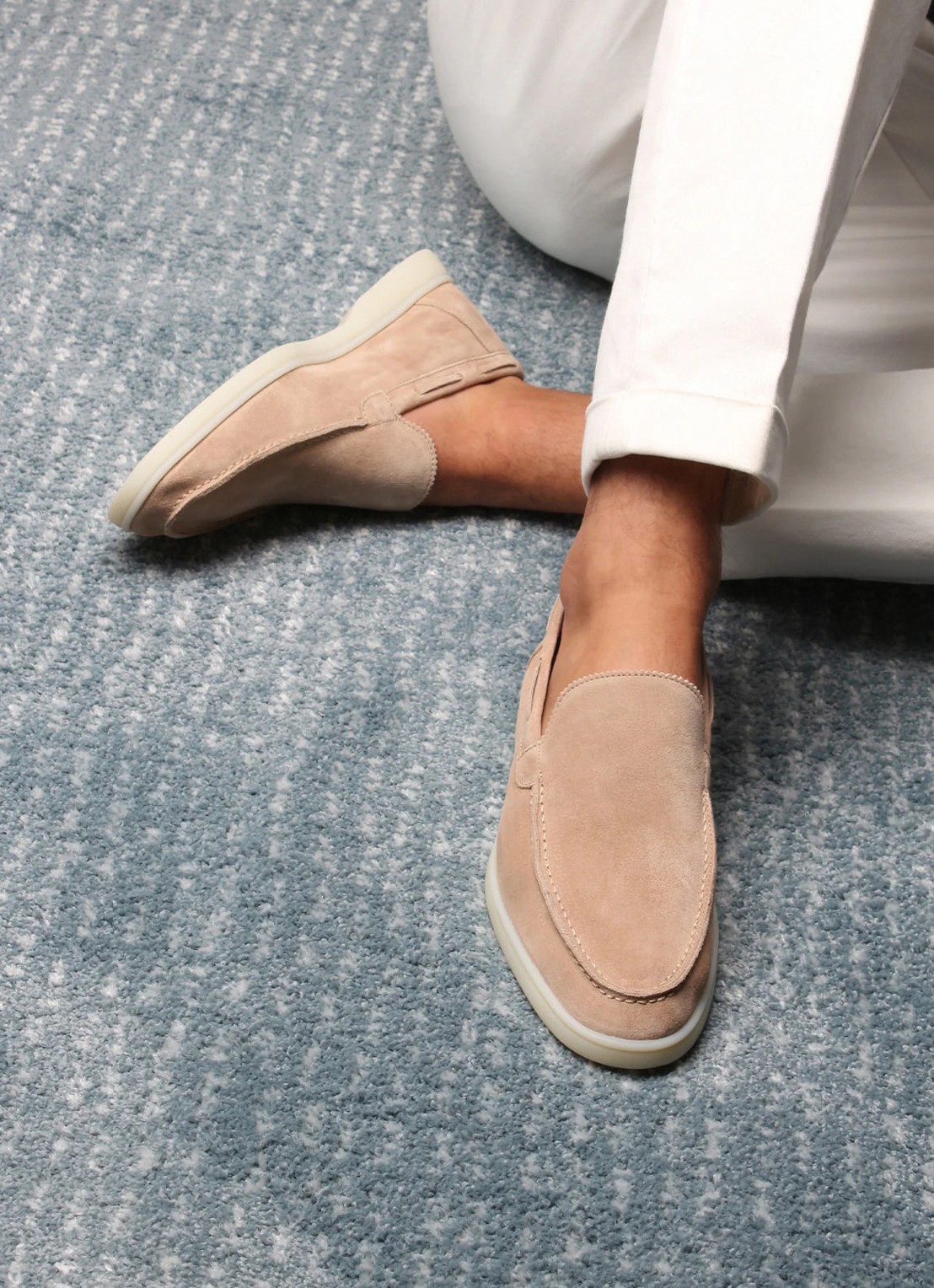 Aurélien Yacht loafer van suède - voorkant 2 beige-260 / beige
