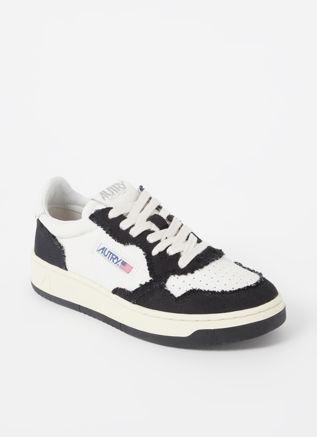 Autry Medalist Low Canvas sneaker van leer - voorkant 5 zwart