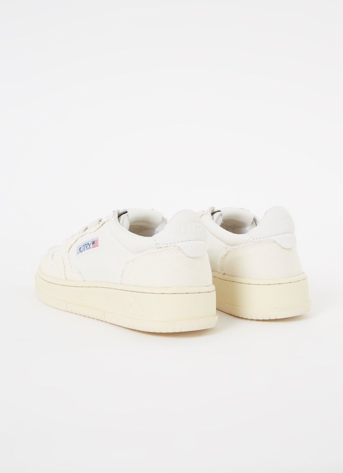 Autry Medalist Low Canvas sneaker van leer - detail 2 gebroken wit