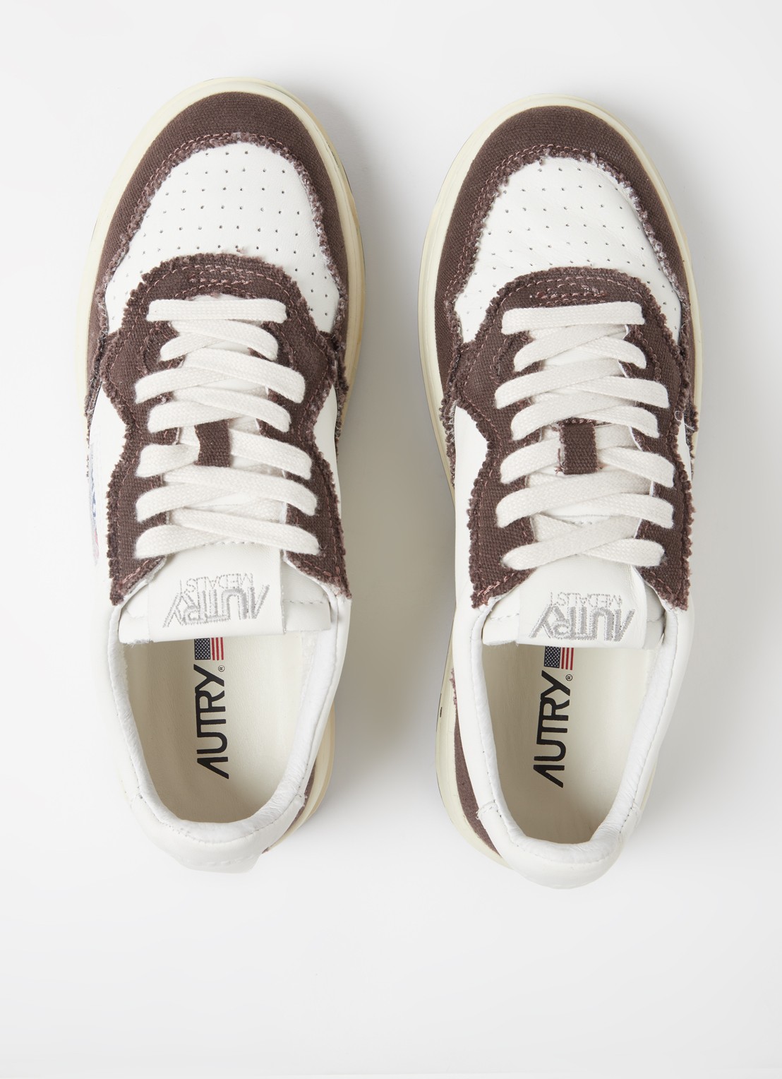 Autry Medalist Low Canvas sneaker van leer - detail 4 donkerbruin