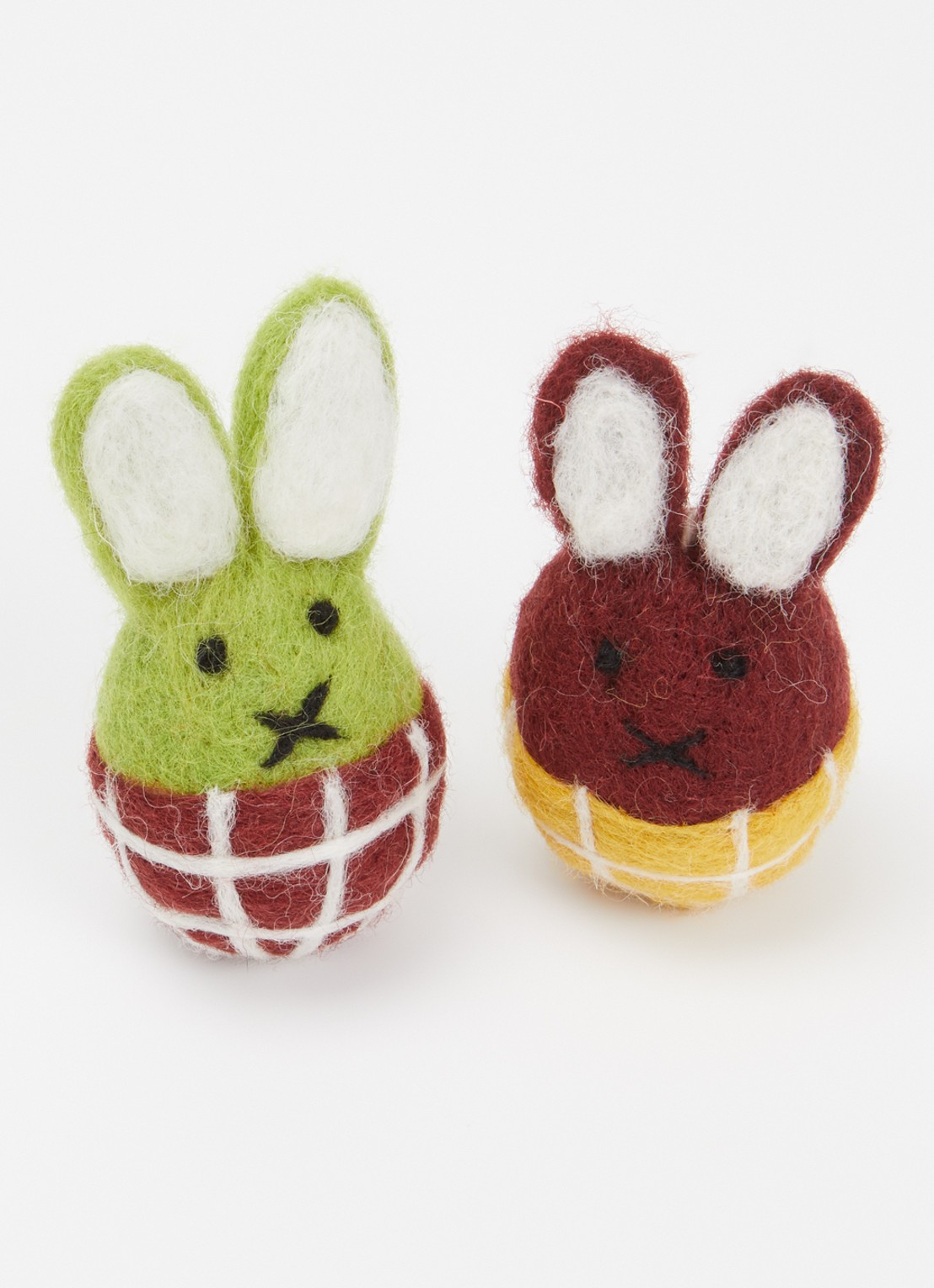 Aveva Bunny little hangings decoratie set van 2 - voorkant 2 bruin
