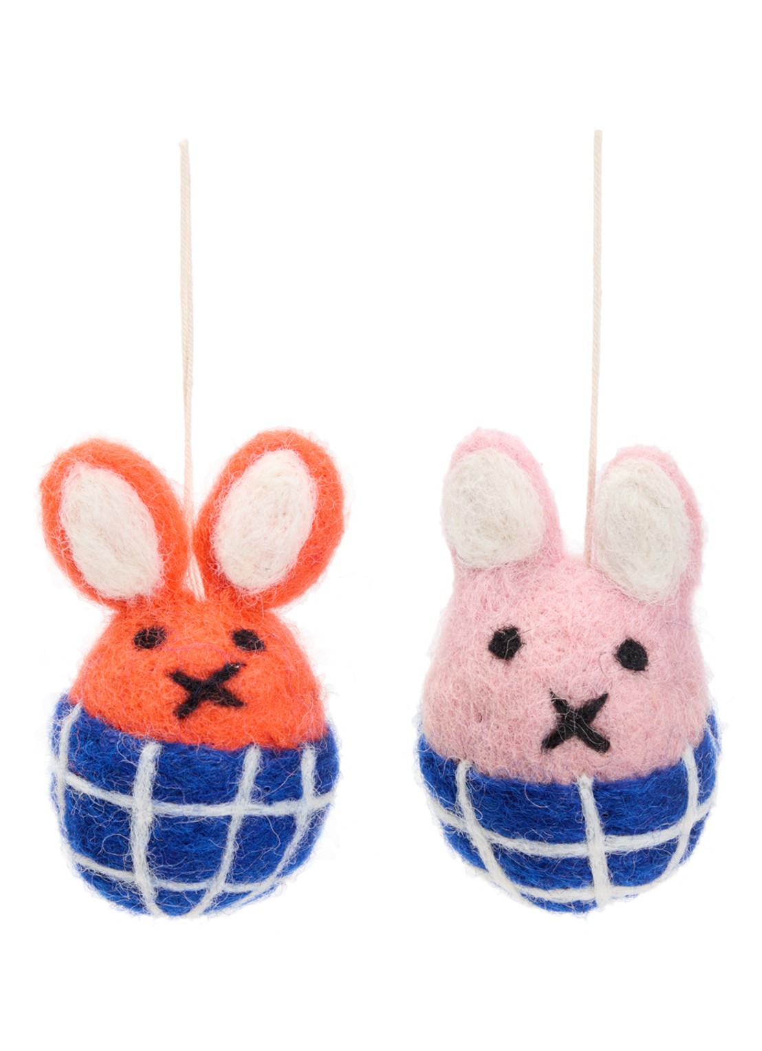 Aveva Bunny little hangings decoratie set van 2 - voorkant blauw