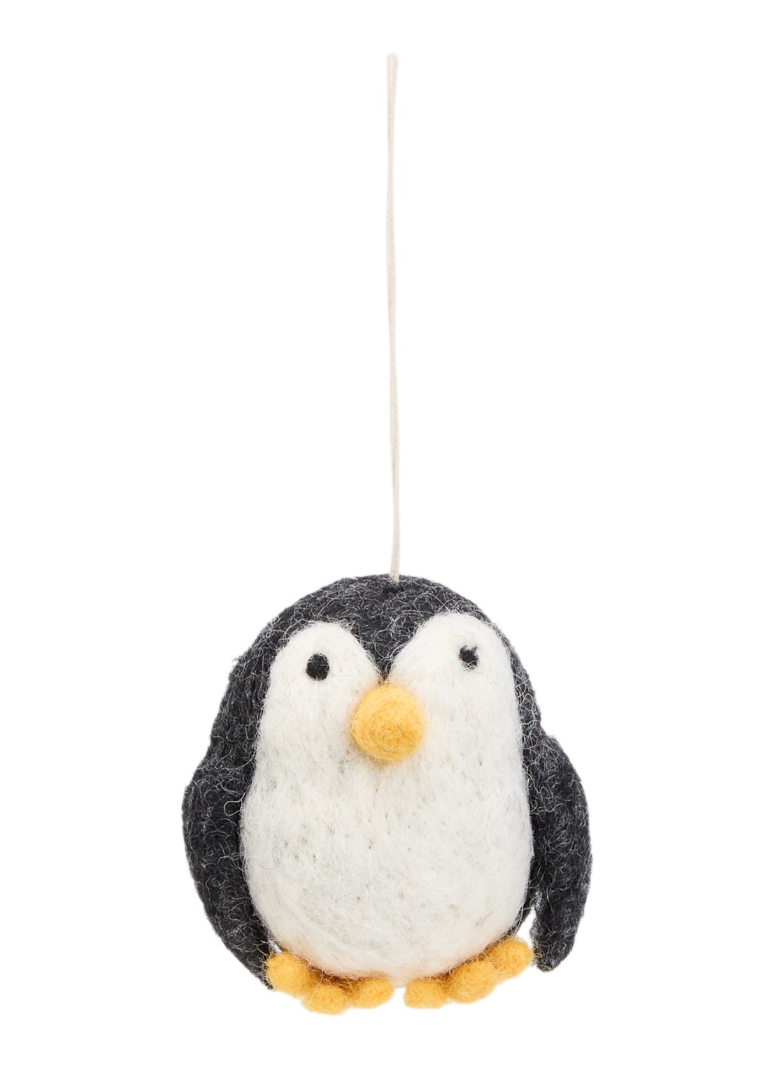 Aveva Pinguin kersthanger 7 cm - voorkant 2 donkergrijs