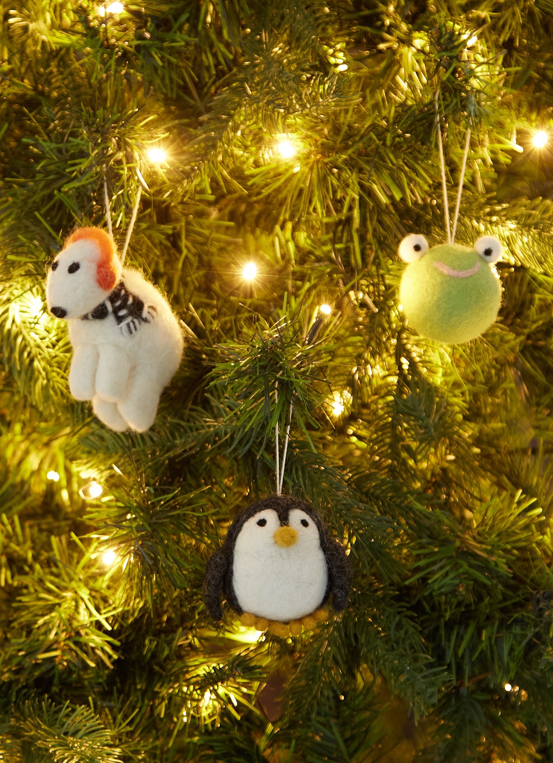 Aveva Pinguin kersthanger 7 cm - voorkant 2 donkergrijs