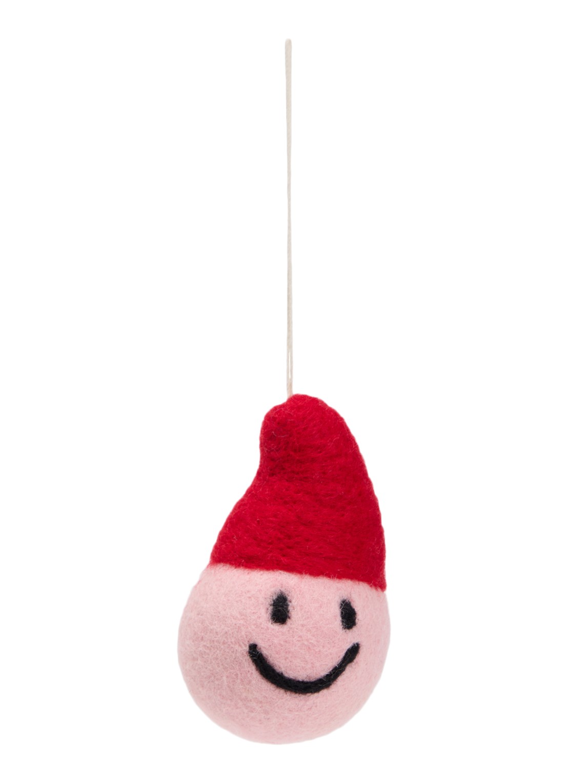 Aveva Smiley kersthanger 8 cm - voorkant 2 roze