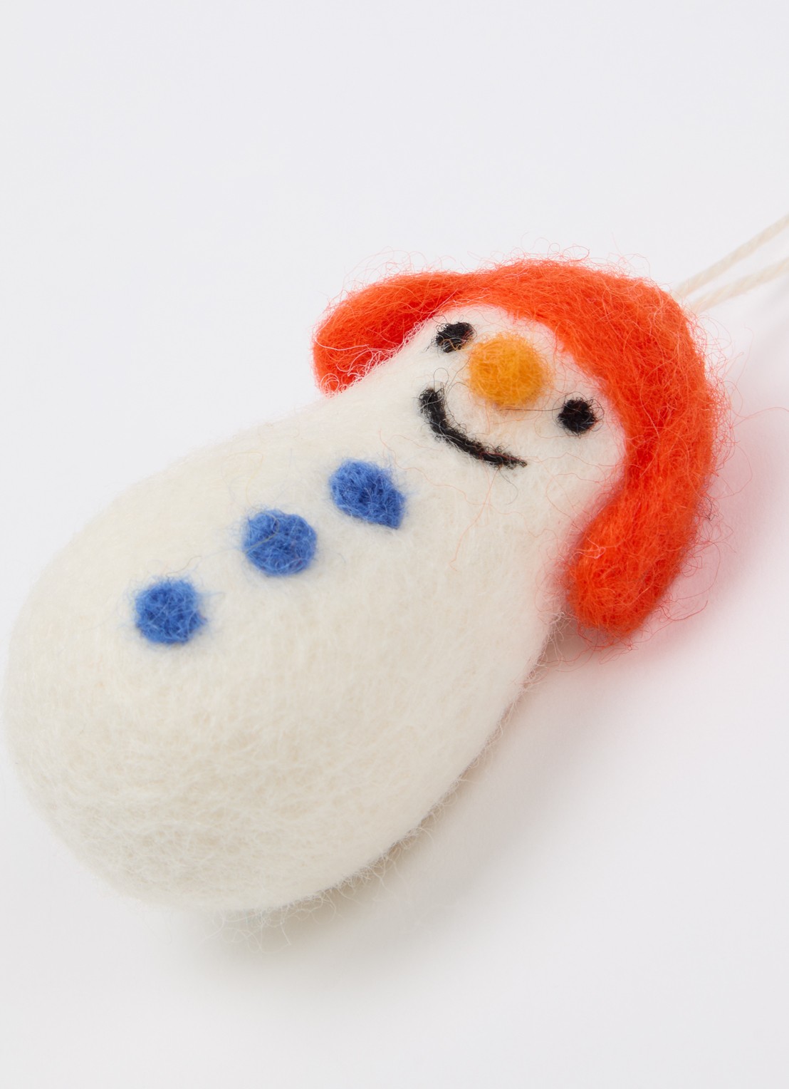 Aveva Sneeuwpop kersthanger 9 cm - detail wit