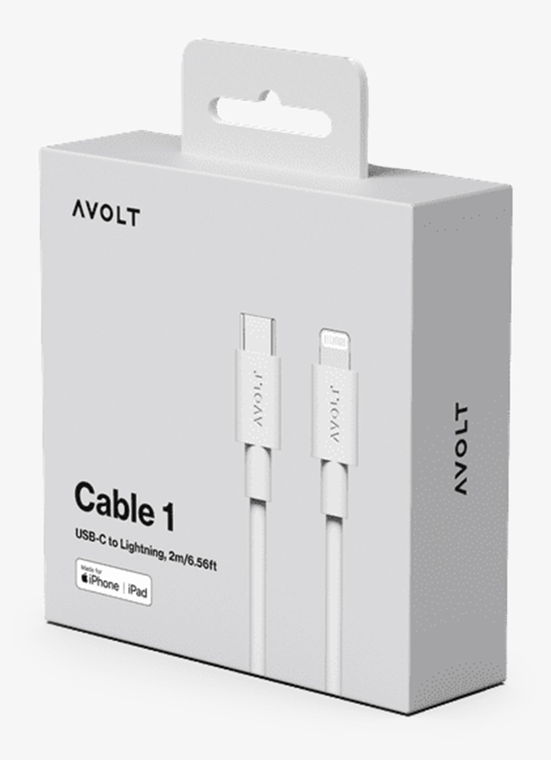 Avolt USB-C to Lightning oplaadkabel 60W - 2 meter - detail grijs