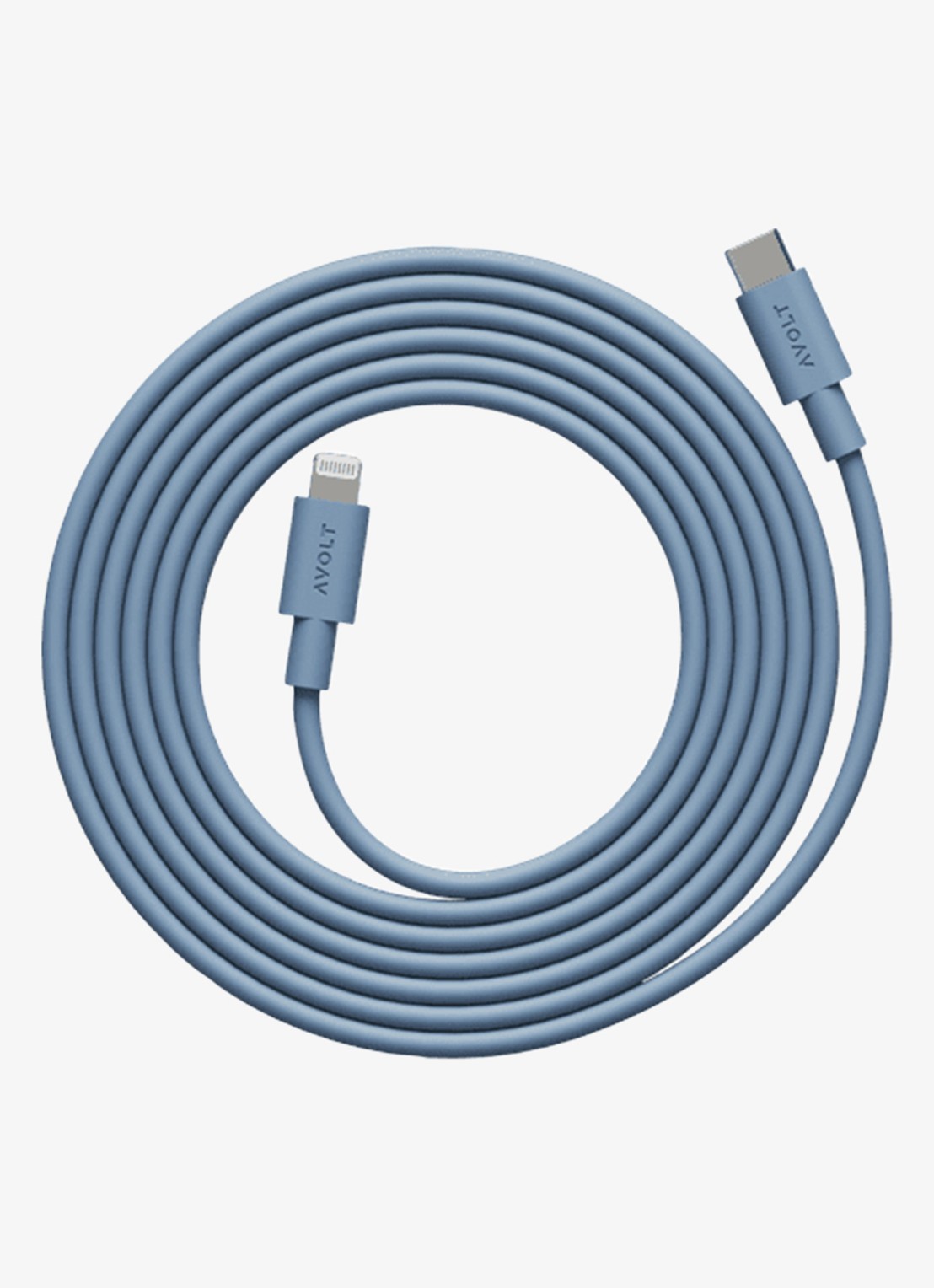 Avolt USB-C to Lightning oplaadkabel 60W - 2 meter - voorkant blauw