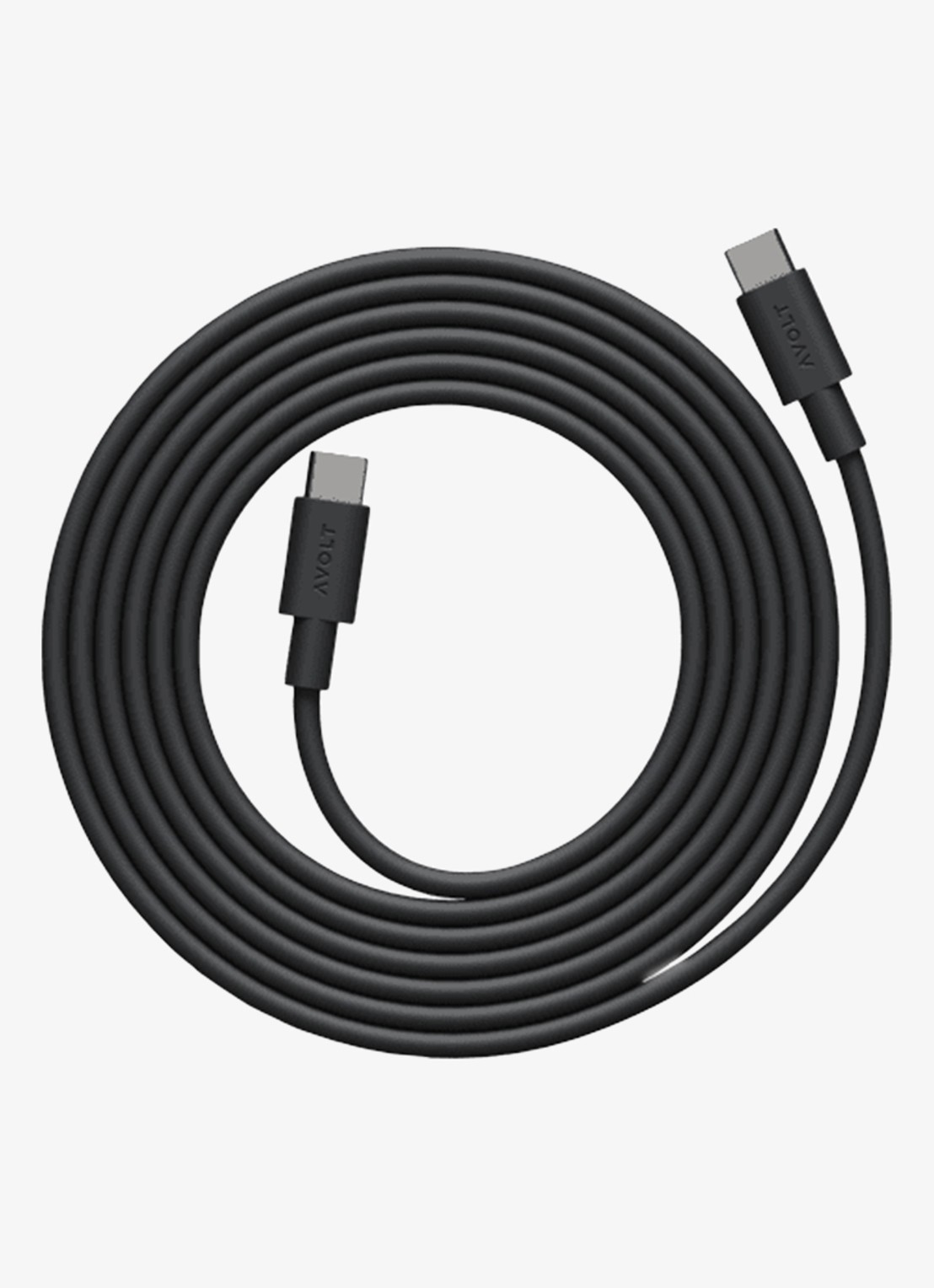 Avolt USB-C to USB-C kabel 100W - 2 meter - voorkant zwart
