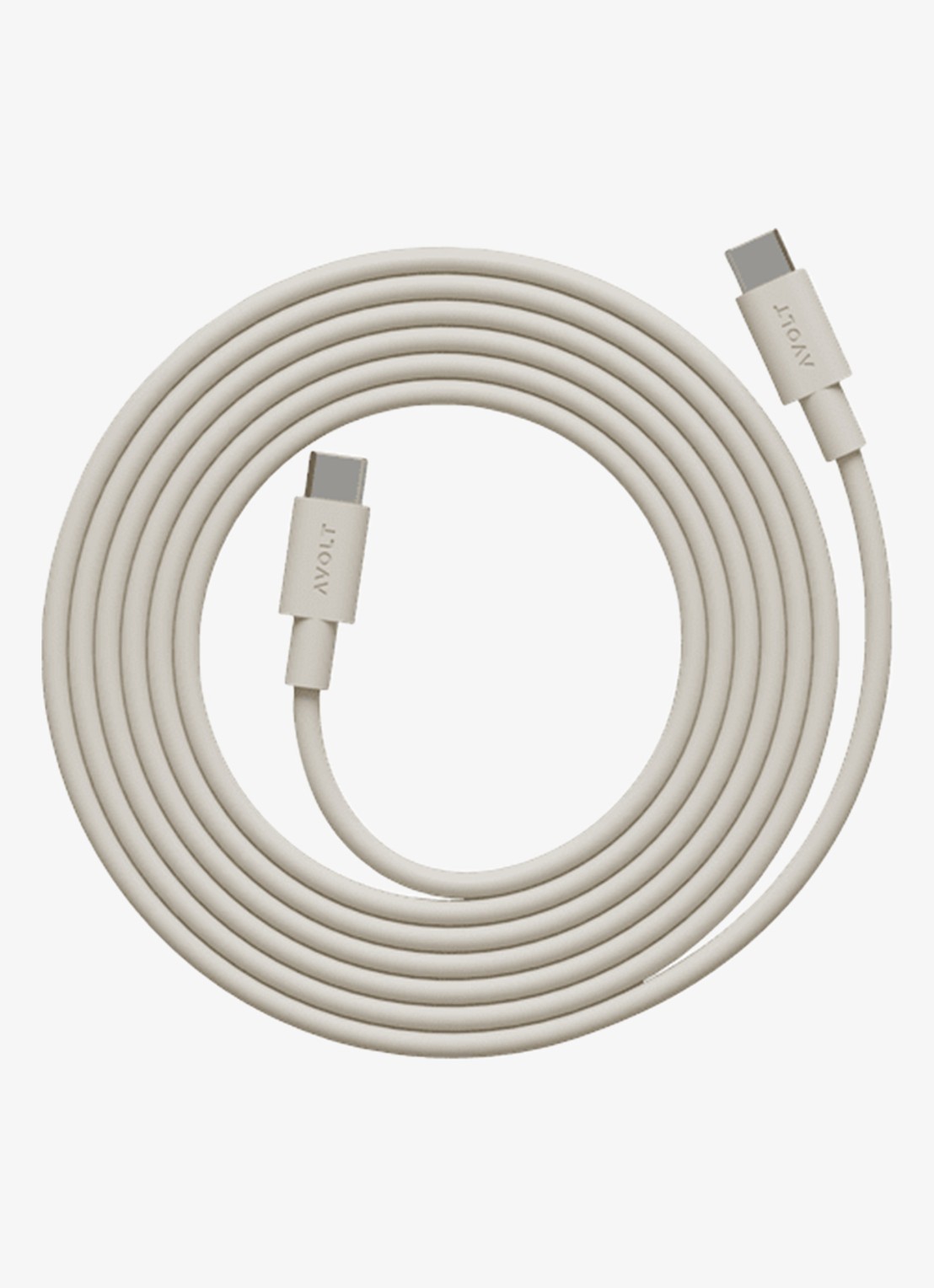 Avolt USB-C to USB-C kabel 100W - 2 meter - voorkant 2 zand