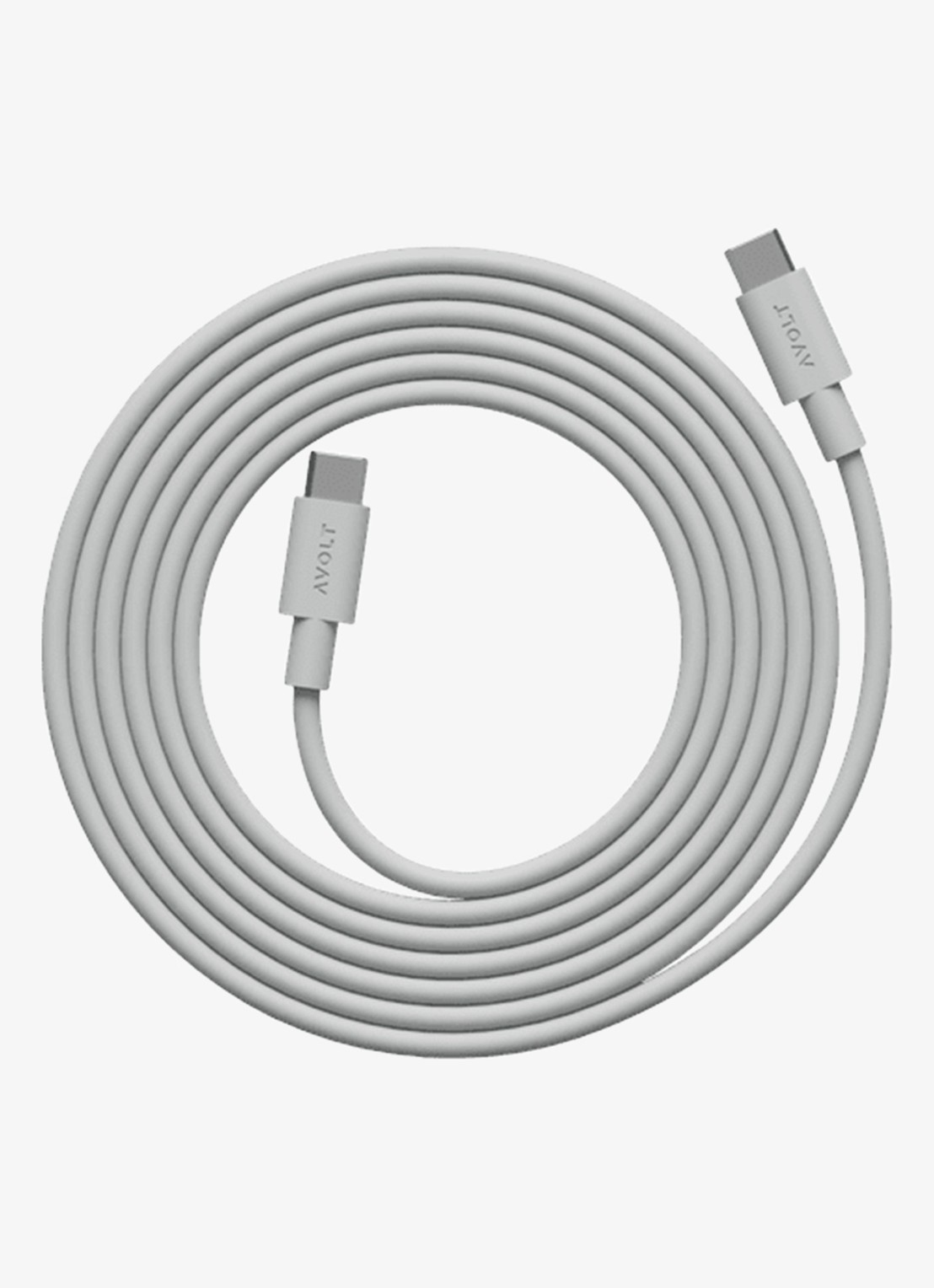 Avolt USB-C to USB-C kabel 100W - 2 meter - voorkant 2 grijs