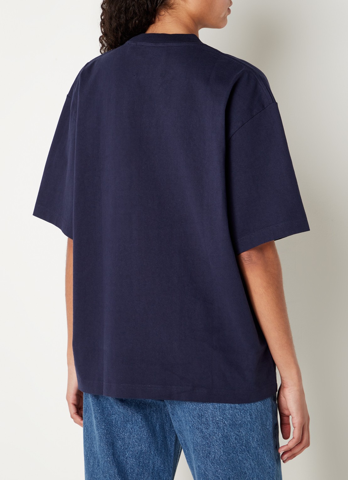 Axel Arigato AA x Mulberry Box Fit T-shirt met logo - unisex - achterkant blauw