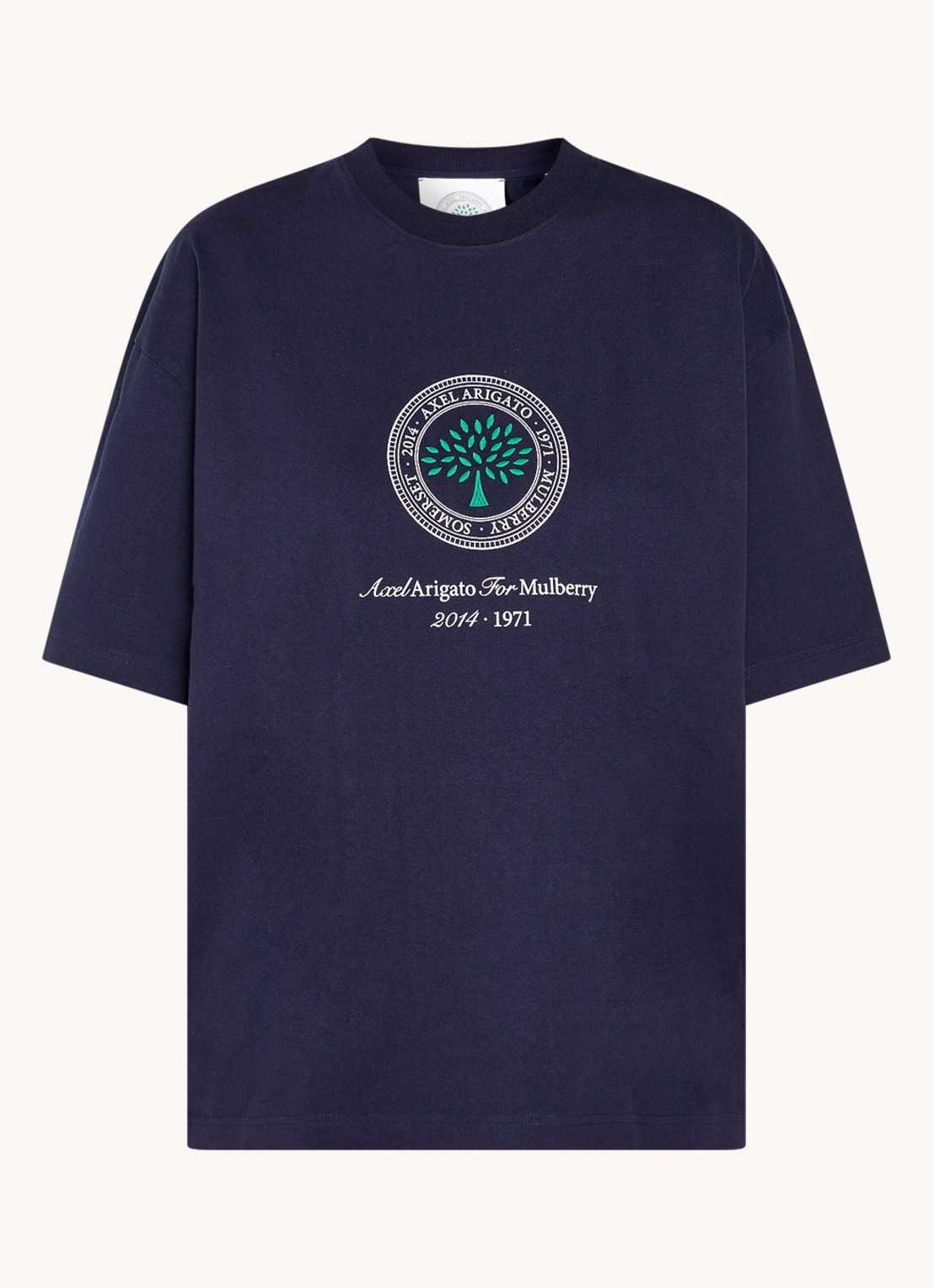 Axel Arigato AA x Mulberry Box Fit T-shirt met logo - unisex - voorkant 5 blauw
