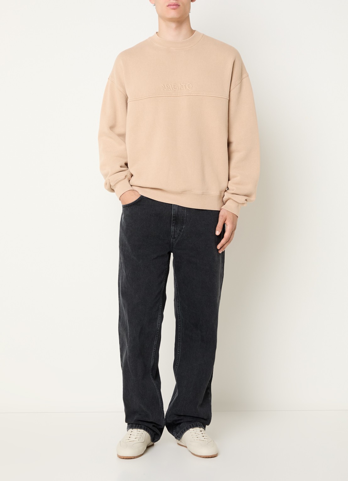 Axel Arigato Archive loose fit jeans met gekleurde wassing - voorkant 4 zwart