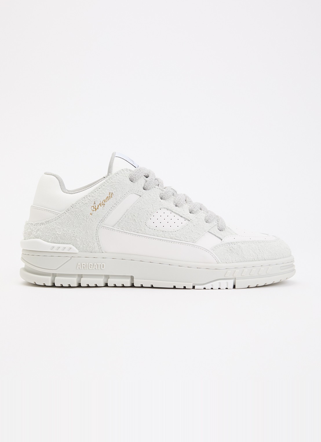 Axel Arigato Area Lo Fluffy sneaker met suède details - voorkant 2 grijs