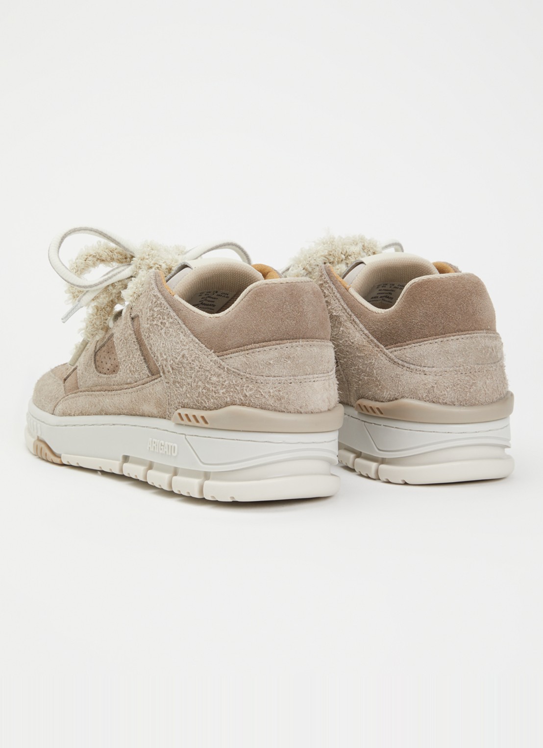 Axel Arigato Area Lo Label sneaker van leer van suède - achterkant 2 taupe