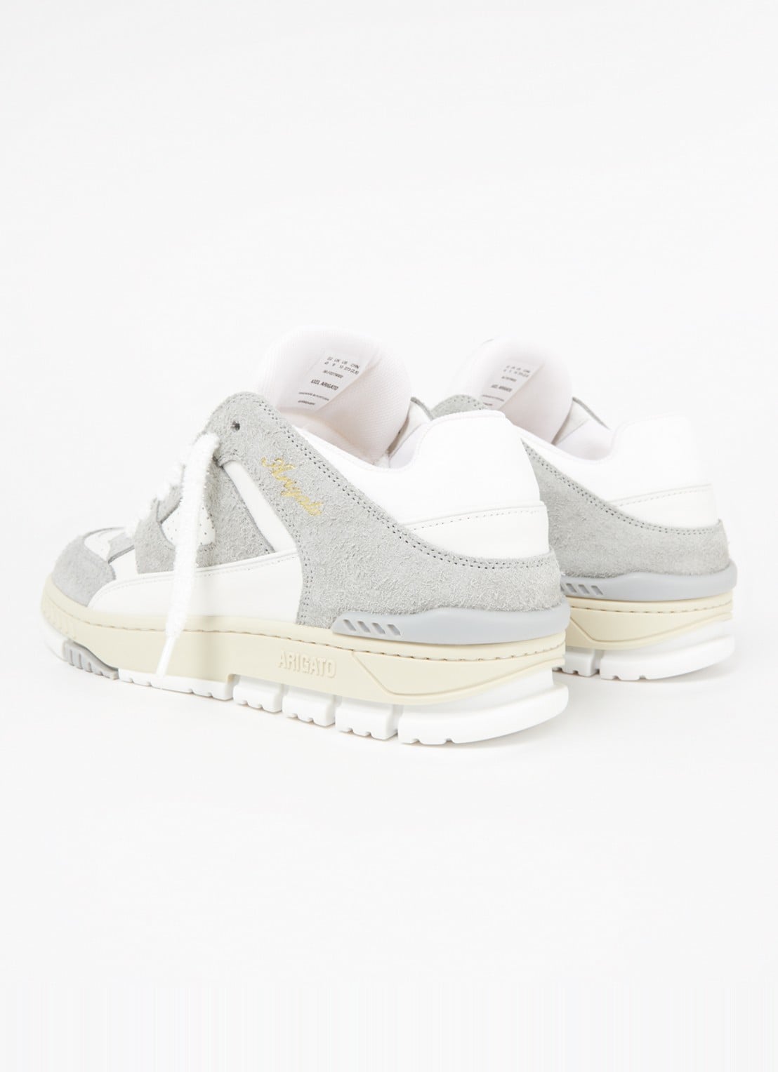 Axel Arigato Area Lo sneaker van leer met suède details - achterkant grijs