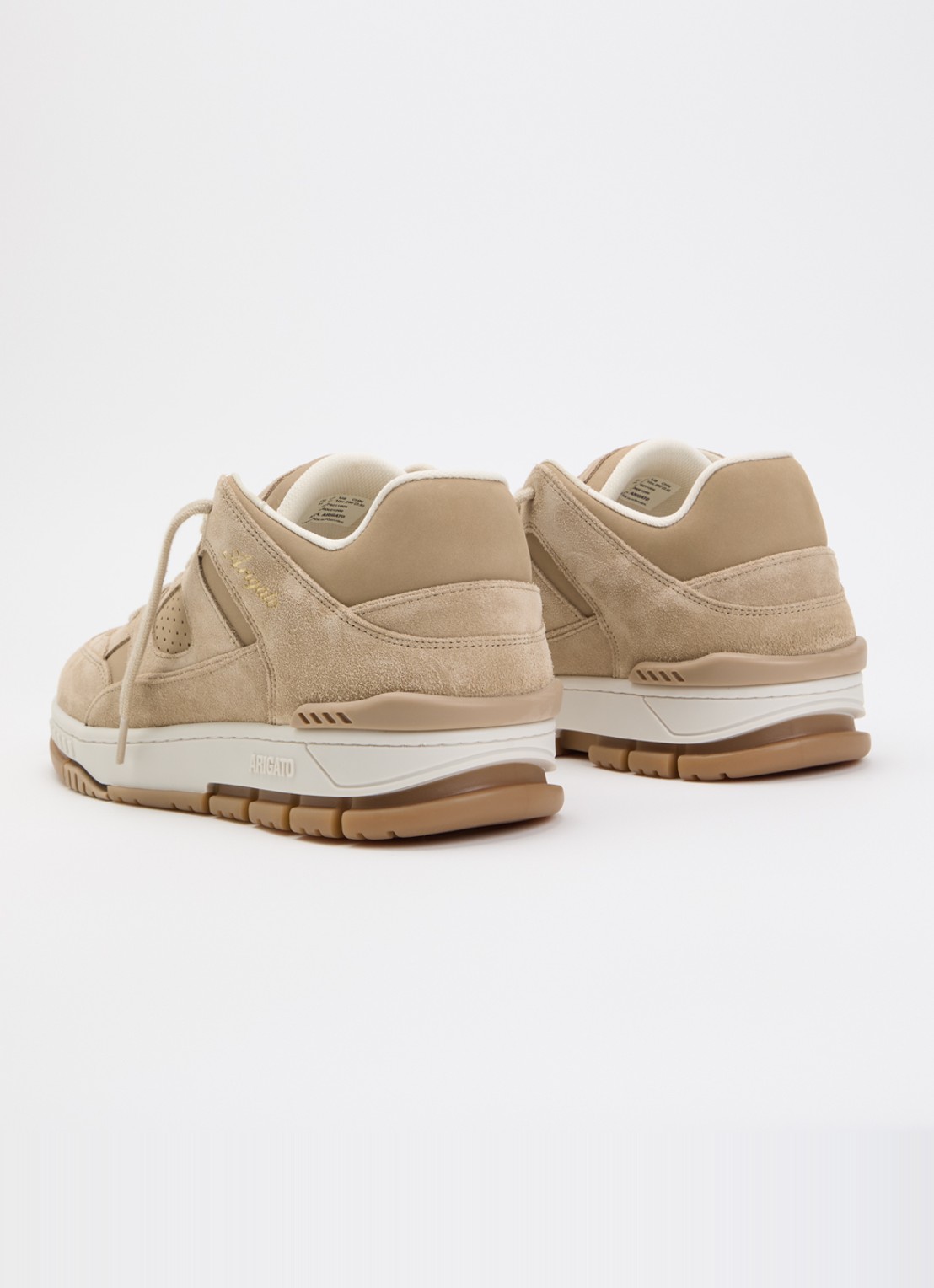 Axel Arigato Area Lo sneaker van suède met details van nubuck - achterkant naturel