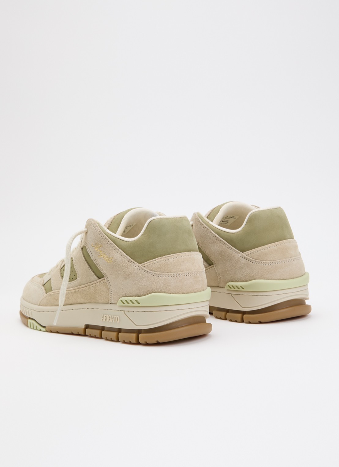 Axel Arigato Area Lo sneaker van suède met details van nubuck - achterkant lindegroen