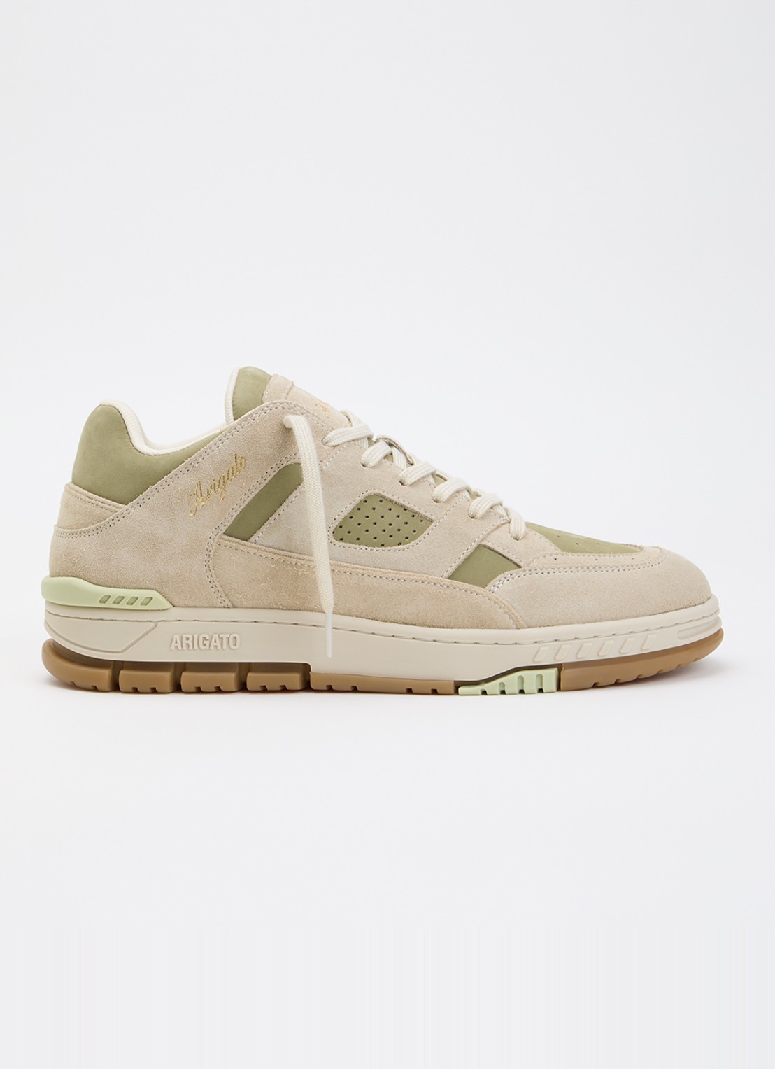Axel Arigato Area Lo sneaker van suède met details van nubuck - voorkant 5 lindegroen