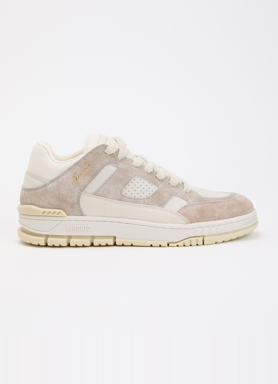 Axel Arigato Area Lo sneaker van suède - voorkant 5 lichtgrijs