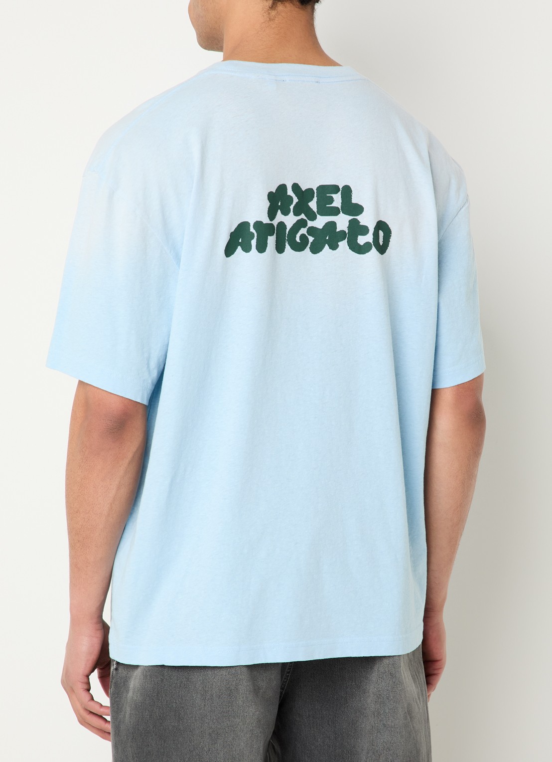 Axel Arigato Bubble T-shirt met backprint - detail lichtblauw
