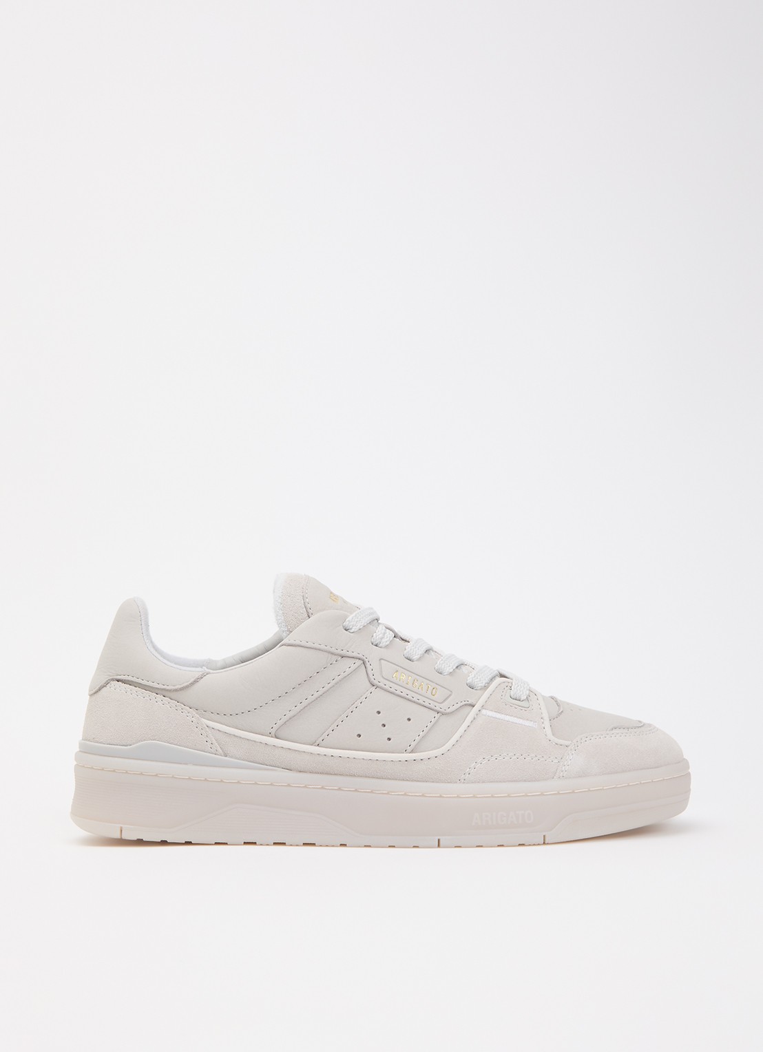 Axel Arigato Clay sneaker van leer met details van suède - voorkant 5 lichtgrijs